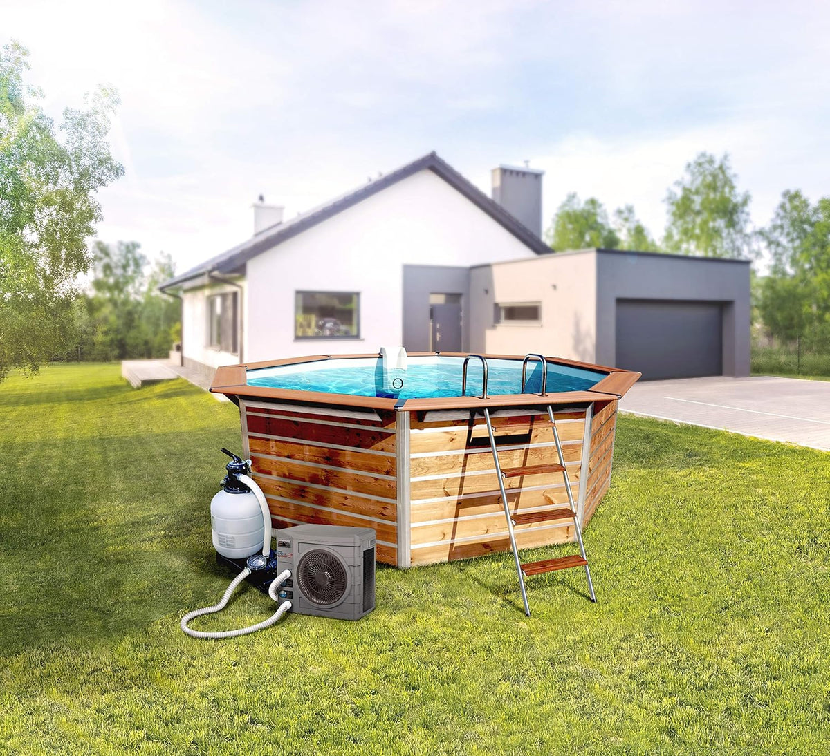 POOLEX Polstar Nano Action 5R PC-NANO-A5R warmtepomp voor kleine zwembaden, 990 W, volume van de vijver van 20 tot 35 m³