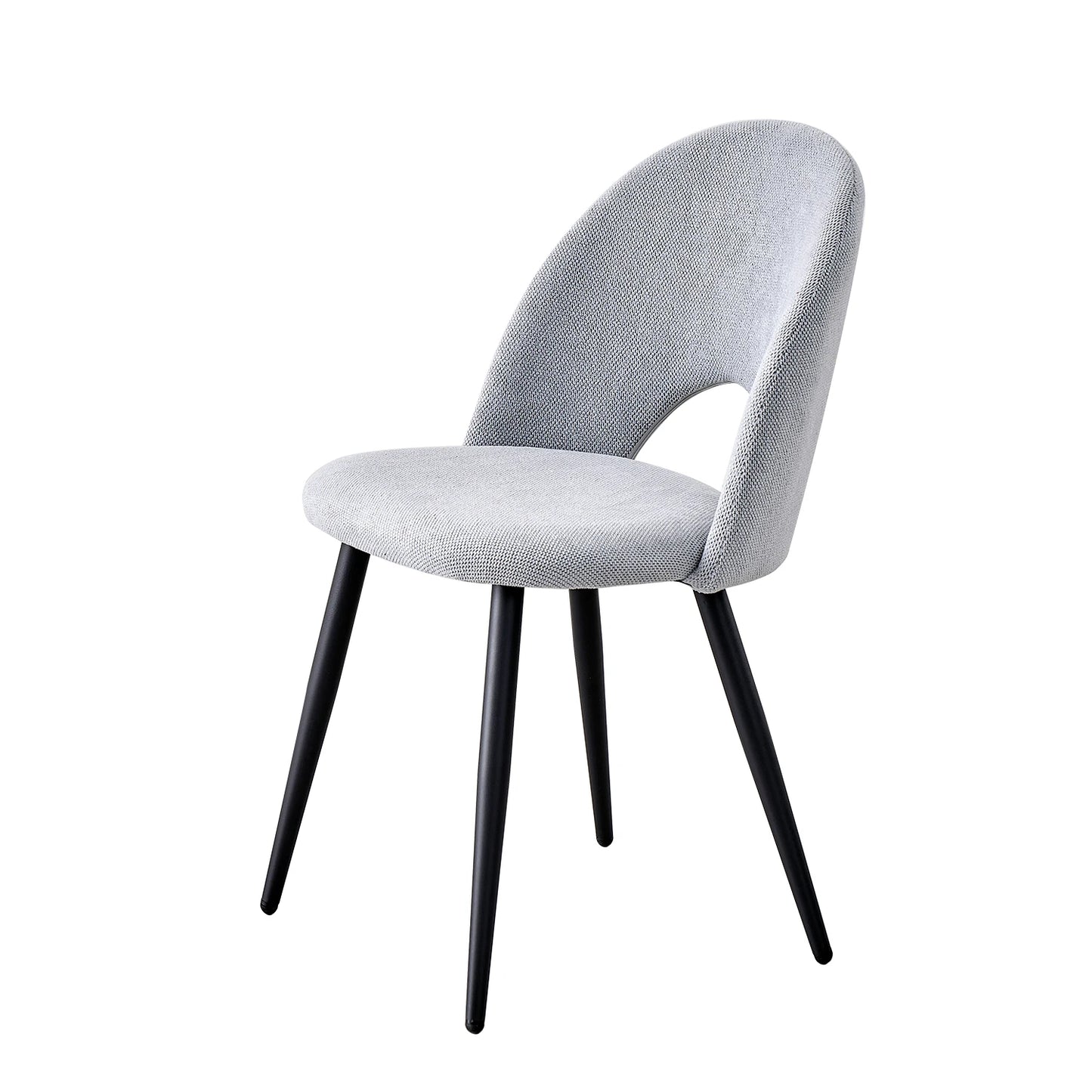 Scandinavische Eetkamerstoelen – Eetkamerstoelen Set – Keukenstoelen – Design Stoelen – Moderne Stoelen – Grijs – Open Rugleuning – Zachte Velvet Bekleding