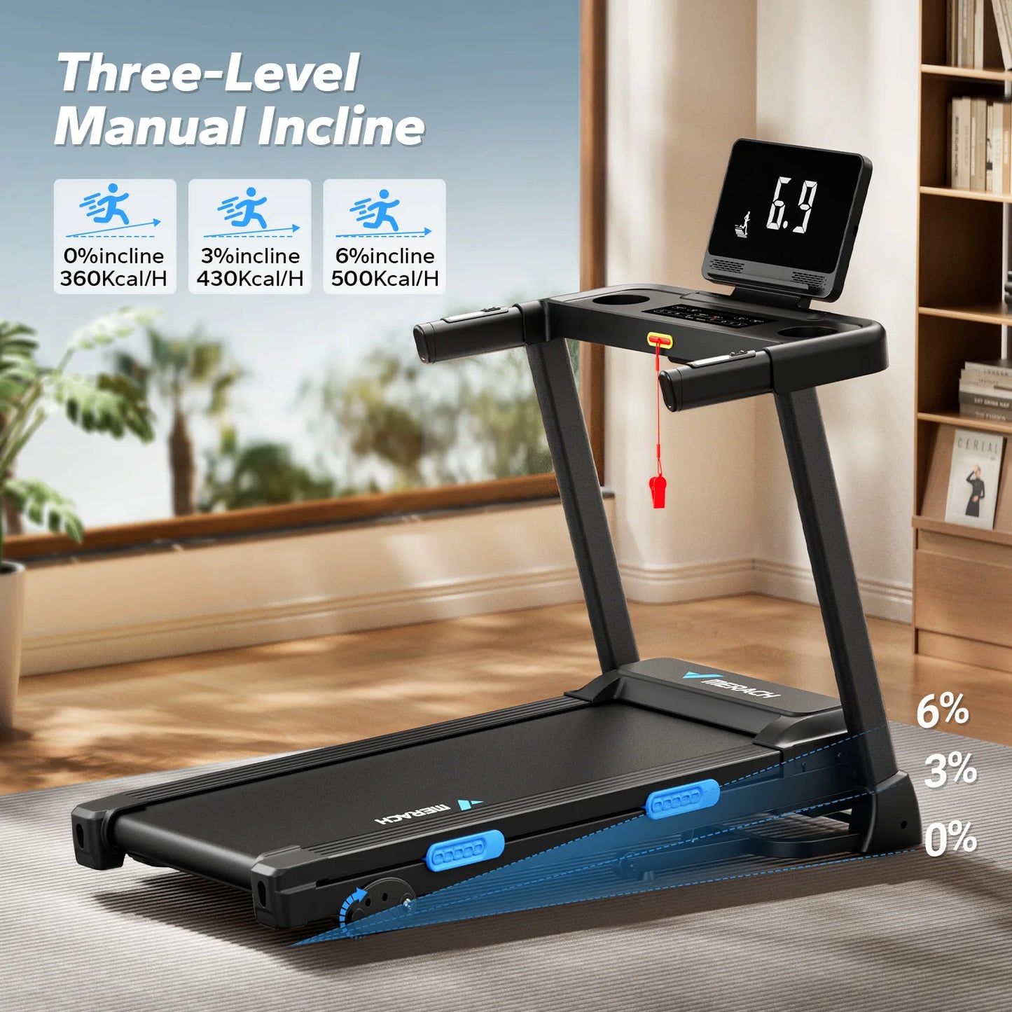Inklapbare Loopband – Hardloopband – Fitnessband – Treadmill – Trainingsapparaat – Automatische Hellingshoek 15% – Stil Met Hartslagmonitor
