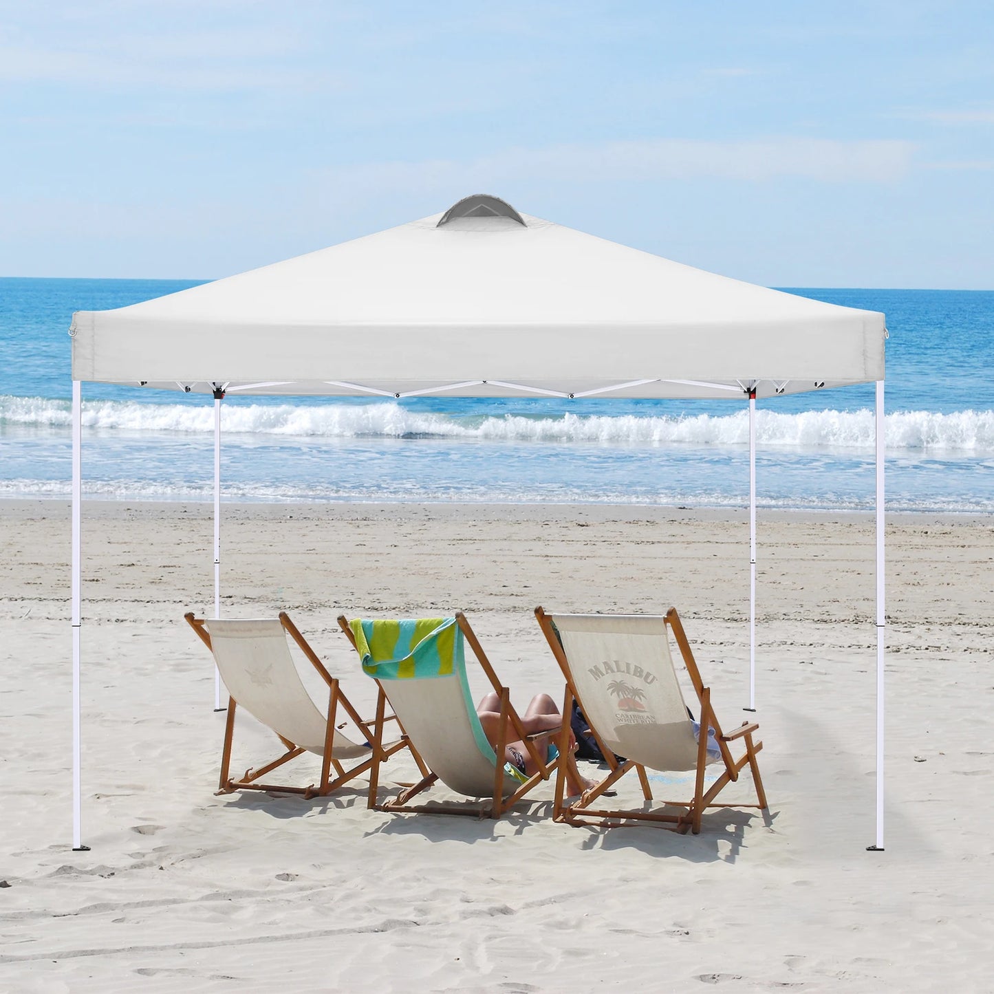 Vouwtent – Overkapping – Partytent – Schaduwdoek – Buitenpaviljoen – Waterdicht 210D Oxford – Inclusief Zijwanden Met Ramen - 3x3m - Wit - QUORE