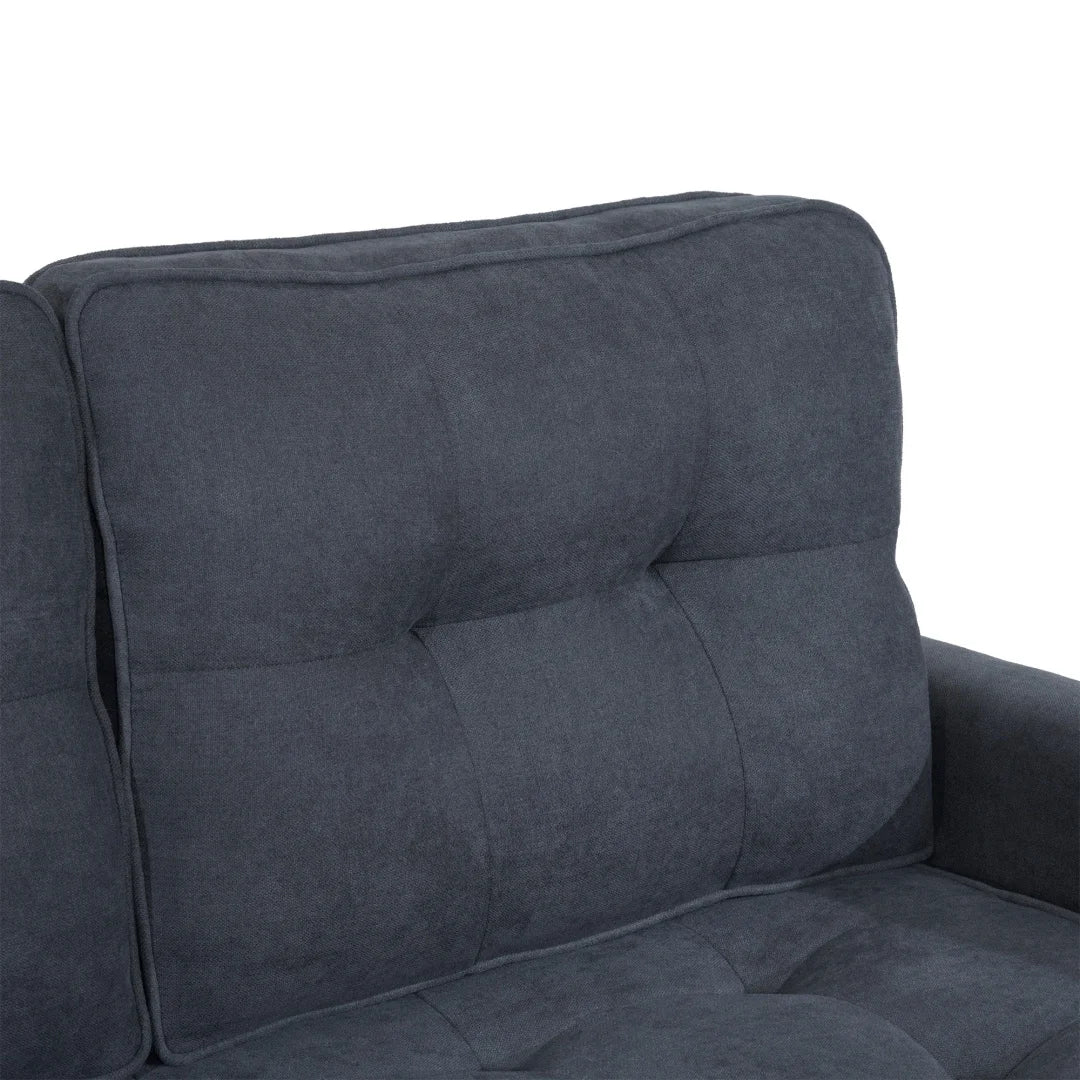 2-Persoons Slaapbank – Slaapbankbed – Bedbank – Loungebank – Compact Formaat – Inclusief Opbergvakken – Houten Frame - 151x75x86 cm - Grijs