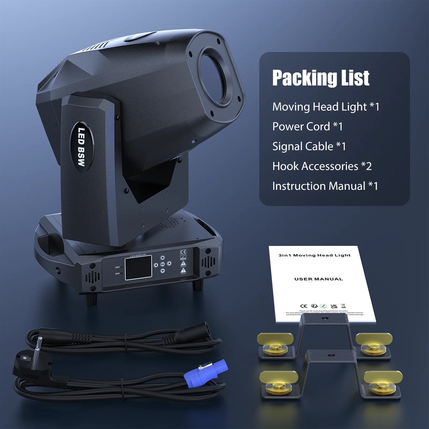 200W LED Moving Head Licht – Podiumverlichting – Discobelichting – DJ Licht – Effectlamp – EU Plug – Zoomfunctie 8°-40° – 18CH DMX512 Controle
