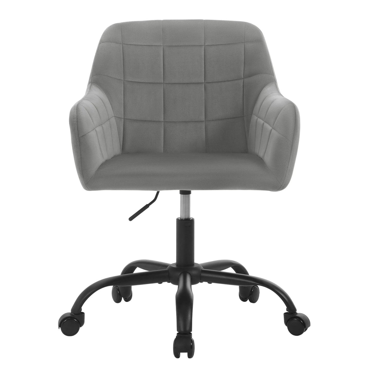 Bureaustoel – Bureaustoelen – Bureaustoel Draaibaar – Ergonomische Bureaustoel – Verstelbare Hoogte – Fluweel – Metalen Vijfsterbasis - Donkergrijs