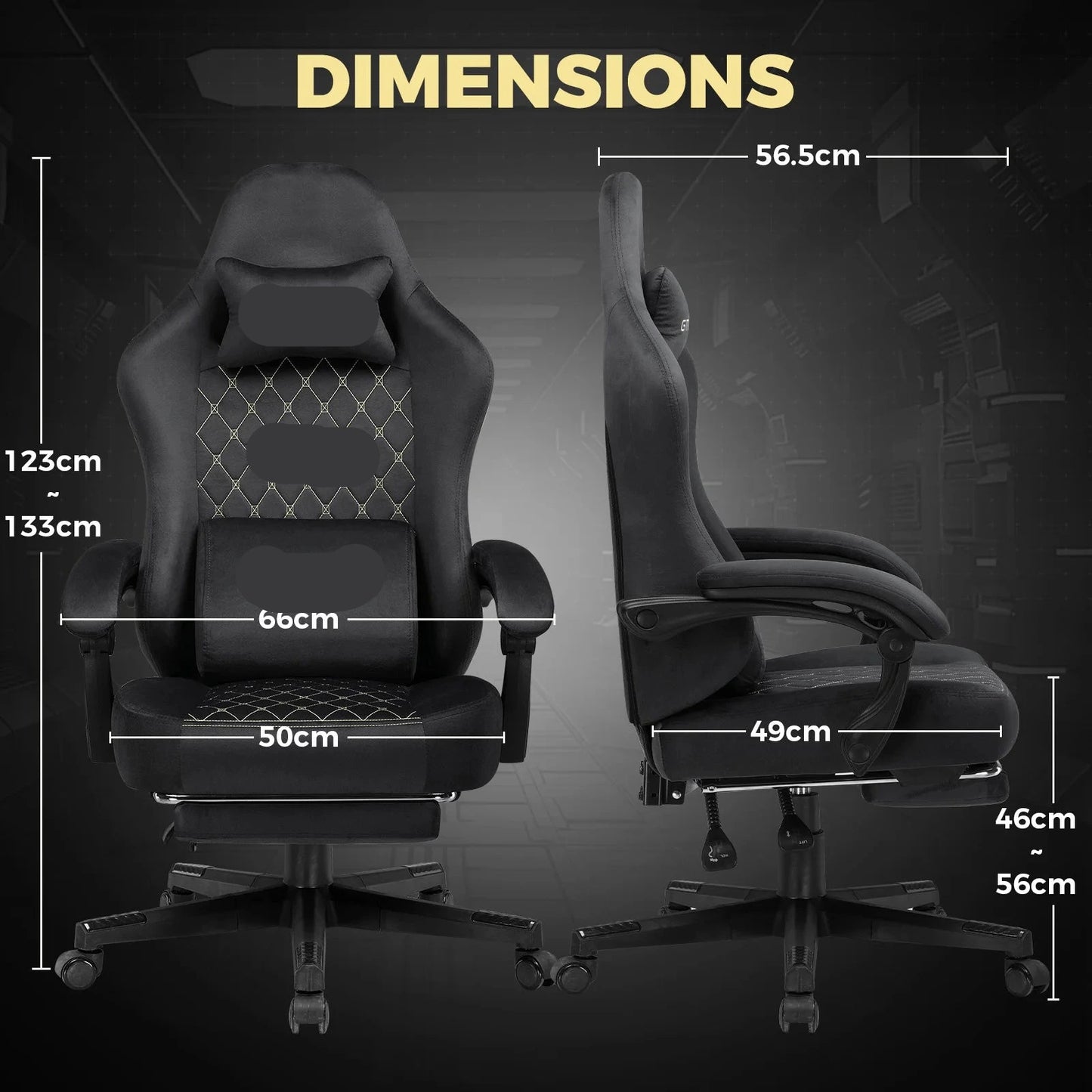 Gamingstoel – Gamestoel – Bureaustoel – Racingstoel – Gaming Chair – Verstelbaar – Ademend Stof - QUORE