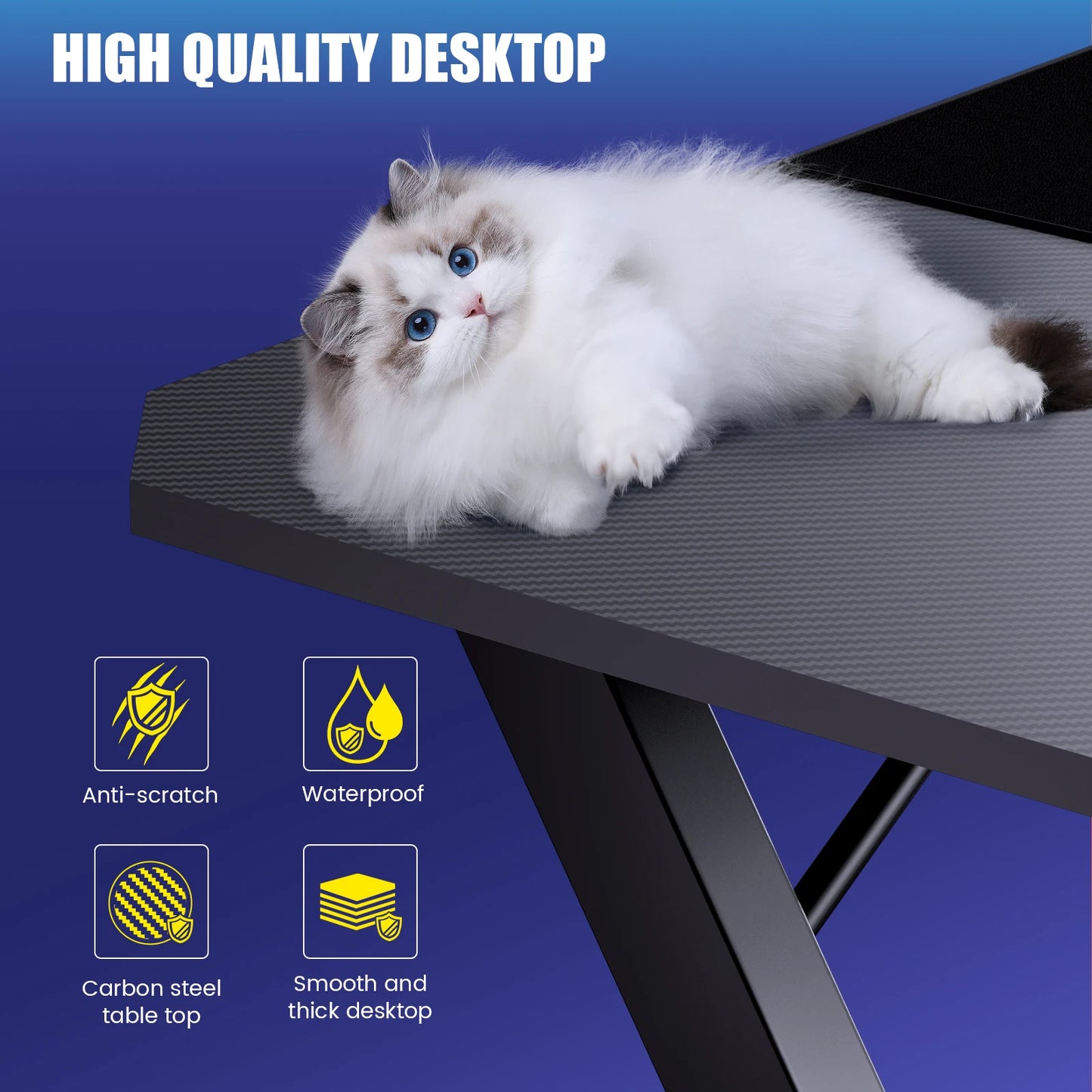 Computertafel - Computerbureau - Computermeubel - Laptoptafel - Gamingtafel - 120 x 60 cm - Zwart