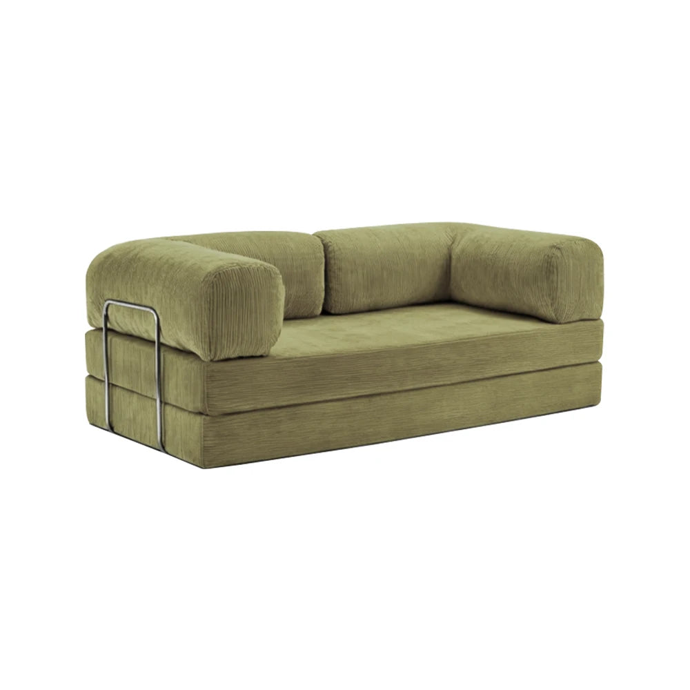Bankstel – Hoekbank – L-vormige Bank – Slaapbank – Zitbank – Retro Corduroy Ribfluweel – 200 cm Lengte – Comfortabele Gecomprimeerde Schuimvulling