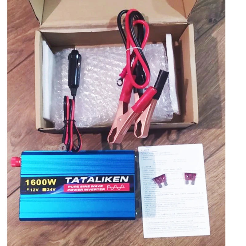 Omvormer 12V Naar 220V – Spanning Adapter – Stroomomzetter – Converter – Camper – 600W Continu Vermogen – Beveiliging Tegen Overbelasting