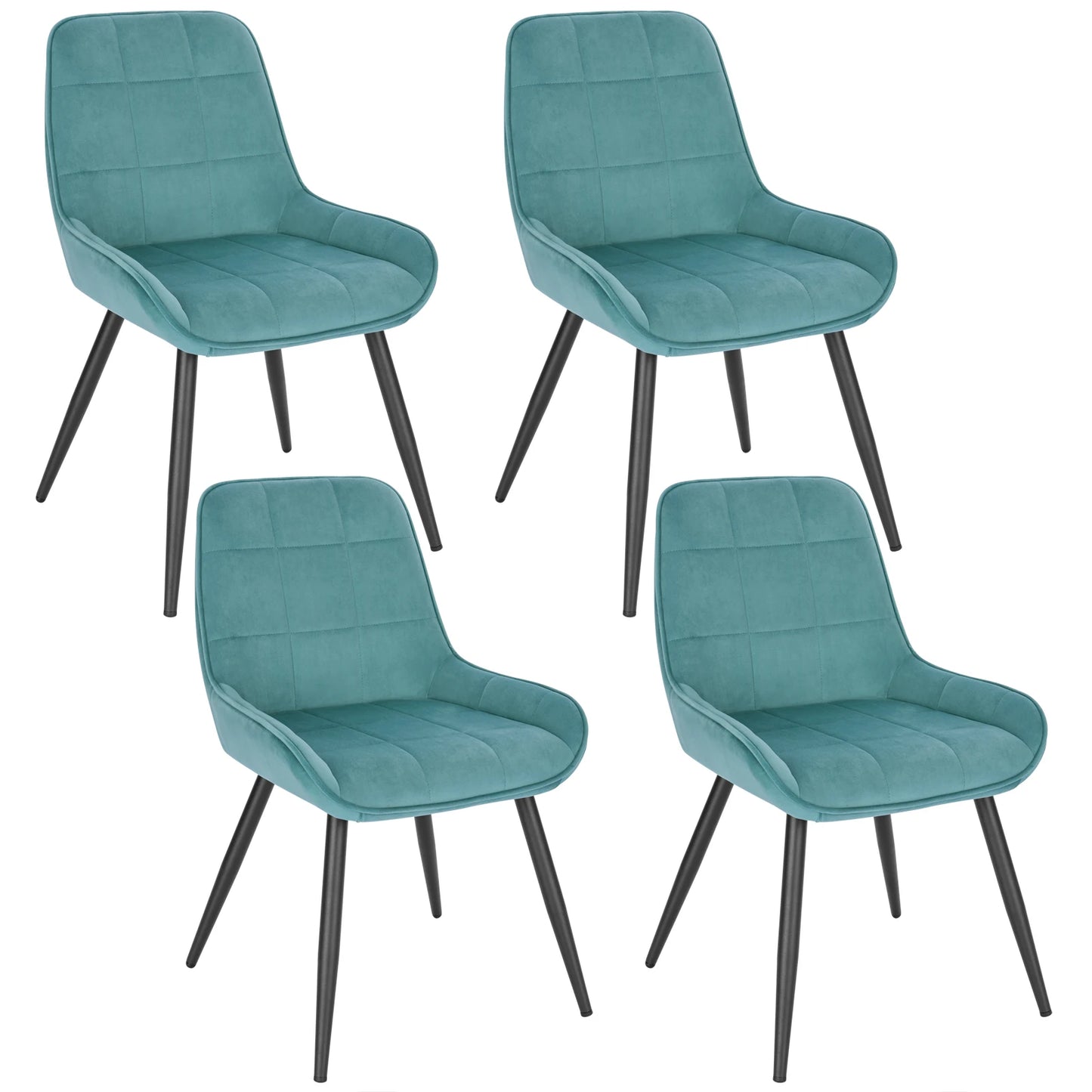 Scandinavische Eetkamerstoelen – Velvet Stoelen – Design Stoelen – Comfortabele Stoelen – Metalen Frame – Waterafstotende Bekleding