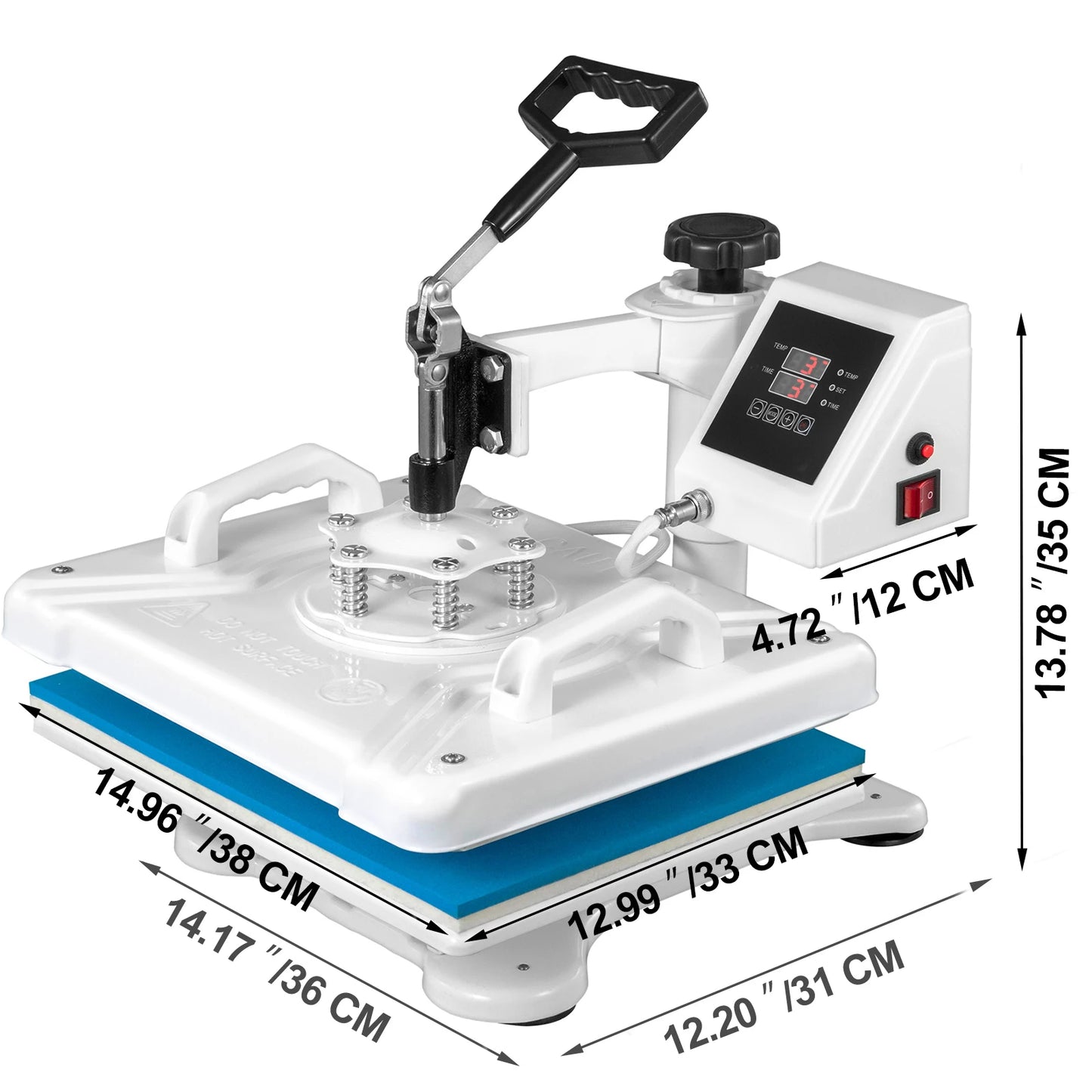 5-in-1 Warmtepers – Hittepers – Transferpers – Sublimatiepers – Textielpers – 30x38 cm Warmteoppervlak – 1250 Watt Vermogen