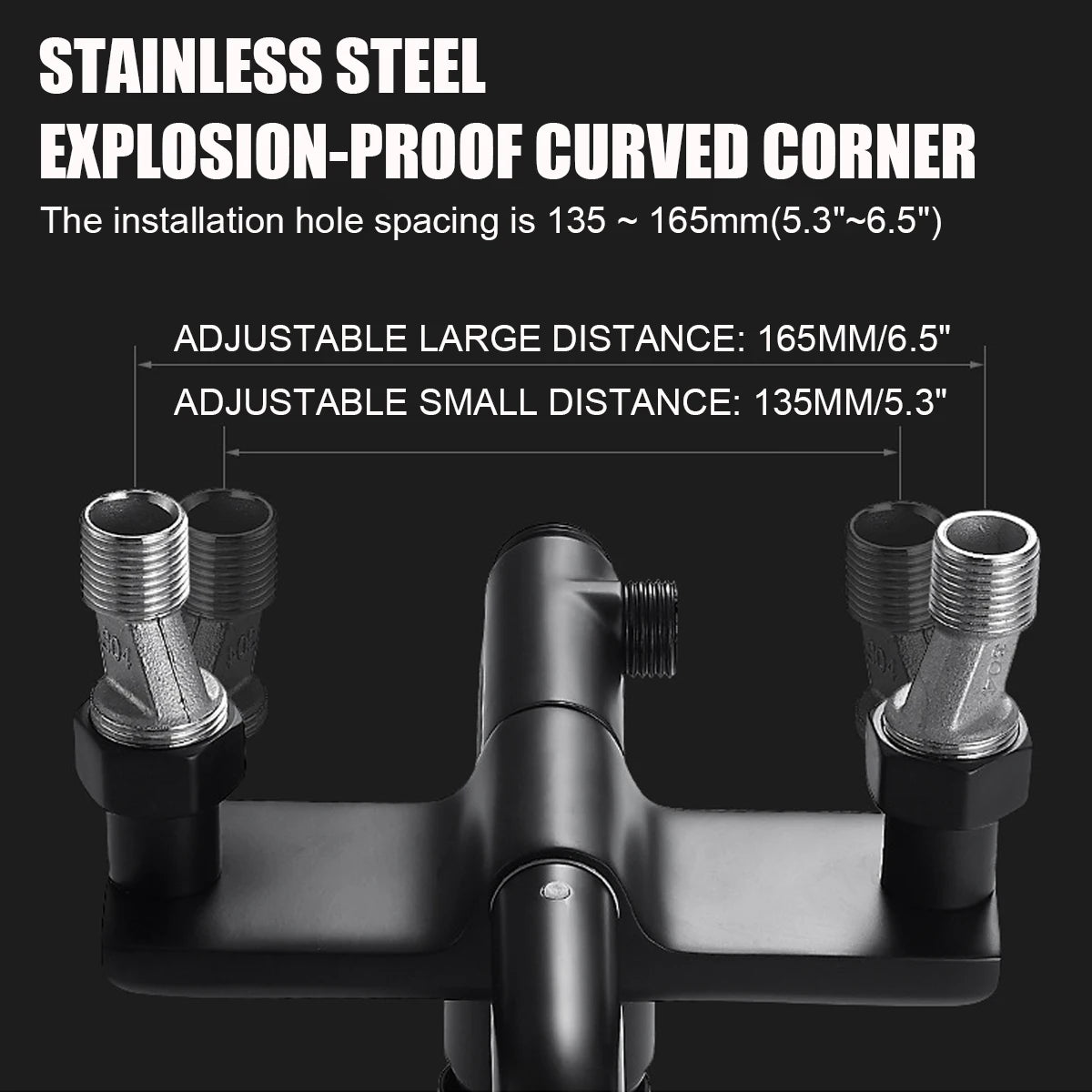 Douche - Regendouche - Douchewand - Douchekolom - Douchepanelen - Mat Regendouche Set – 3-Weg Wandmontage met Mengkraan & Opbergrek - Zwart