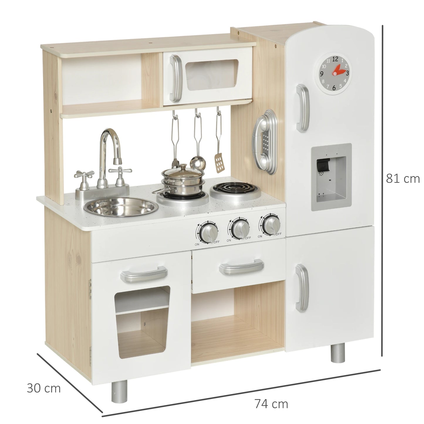 Houten Kinderkeuken – Speelkeuken – Kinderkeukentje – Keukentje Voor Kinderen – MDF En Dennenhout – Inclusief Accessoires – EN71 Veiligheid