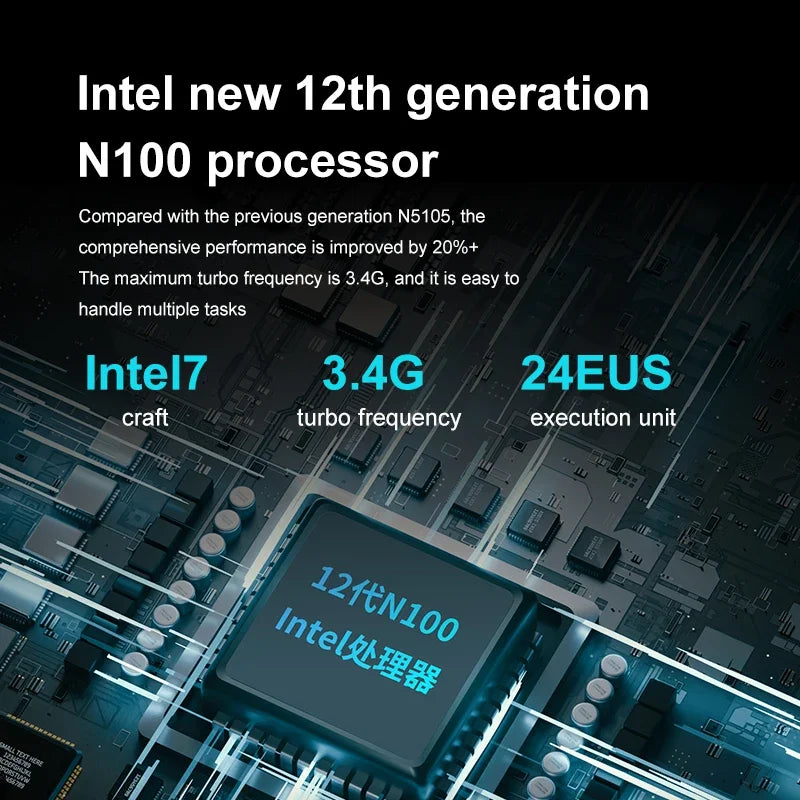 Mini PC – Mini Desktop – Compacte PC – Mini Computer – Intel N100 Processor – 16G - 512GB – 4K 60Hz