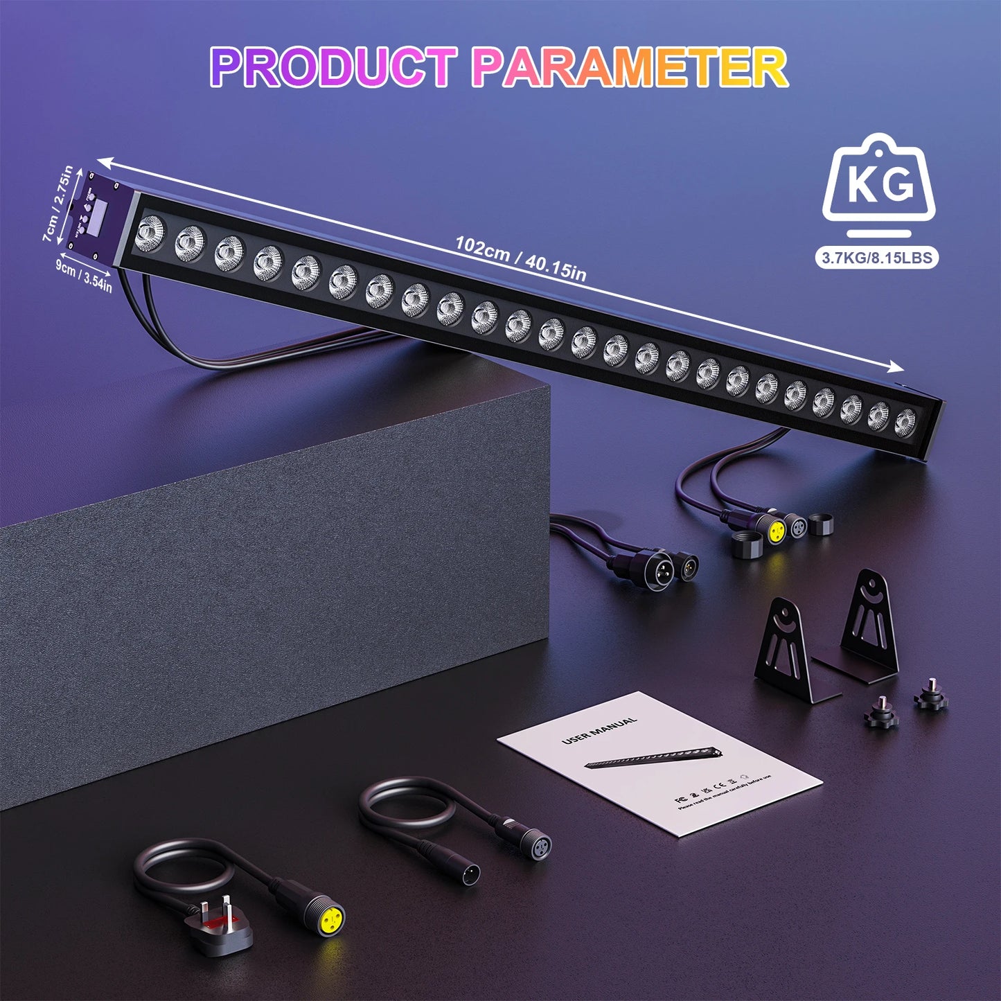 Wandlamp – RGB Wandverlichting – LED Wall Washer – Buitenlamp – Feestverlichting – 4 stuks 100W – IP65 Waterdicht Aluminium