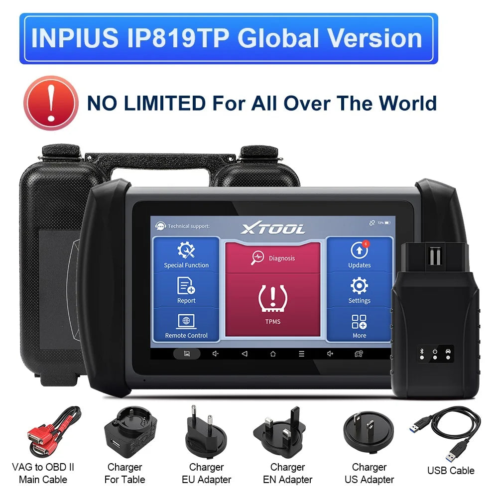 TPMS Programmeertool – Bandenspanning Sensor Tester – Auto Diagnose Scanner – TPMS Sensor Relearn – 7 Inch Scherm – Draadloze Bluetooth Verbinding
