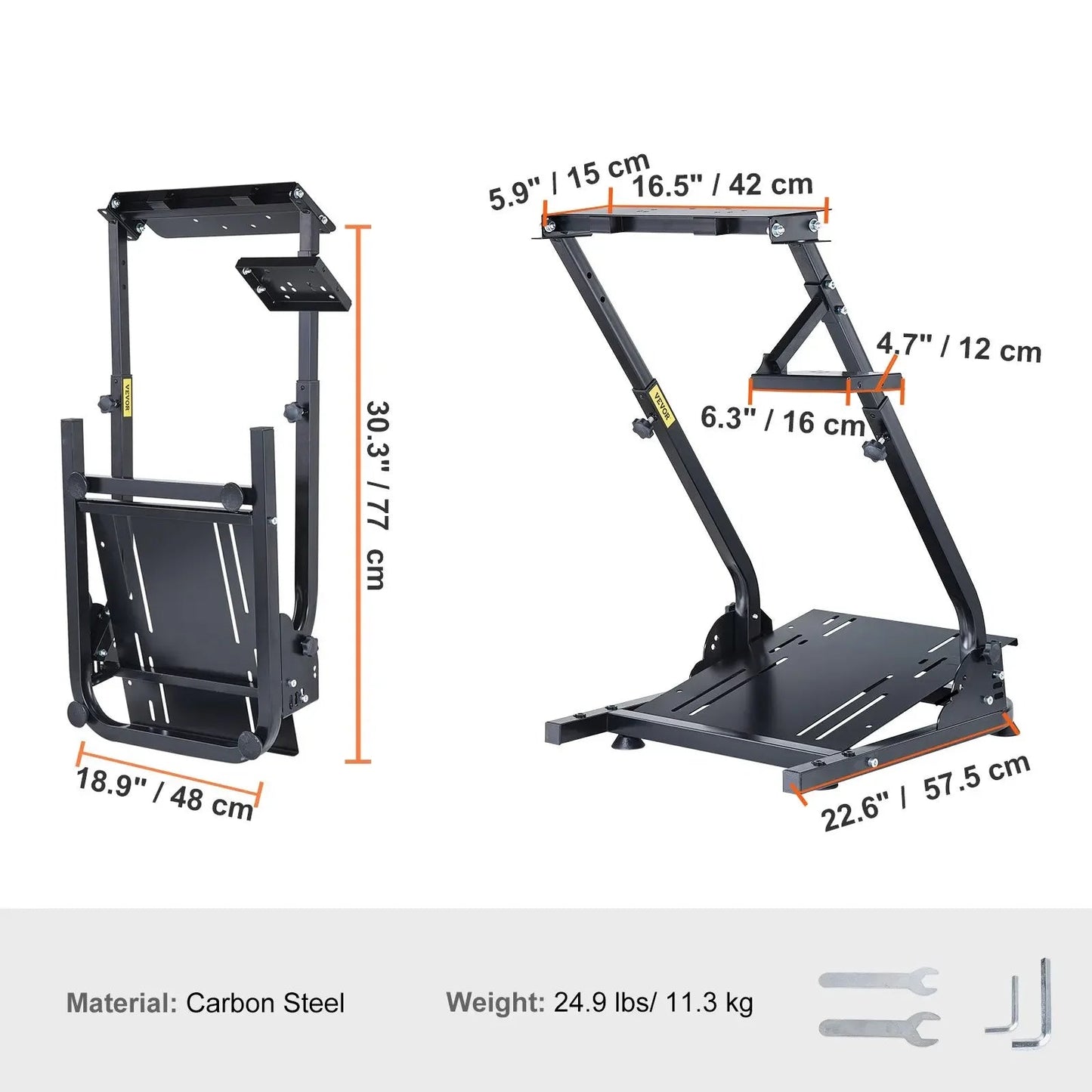 Race Stuurwiel met Standaard - Sim Racing Wheel Stand Compatibel met Thrustmaster T500RS, T248, 128, Fanatec en CSR Pedalen - Stuurwiel voor PS4 - Geschikt voor Logitech G29, G27 en G25