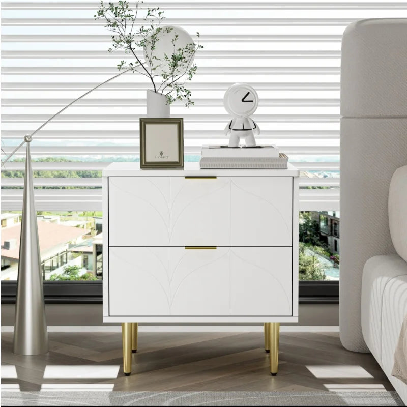 Nachtkastjes – 2 Stuks - Bedkastjes – Slaapkamerkasten – Opbergmeubel – Geruisloze Lade - 50 x 40 x 58 cm - Wit