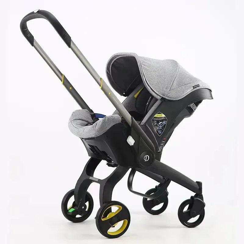 Kinderwagen - Babywagen - Wandelwagen - met Autostoel - 4-in-1 - Lichtgewicht Reisbuggy - Opvouwbaar - Veilig en Comfortabel - voor Baby's - en Peuters - Grijs