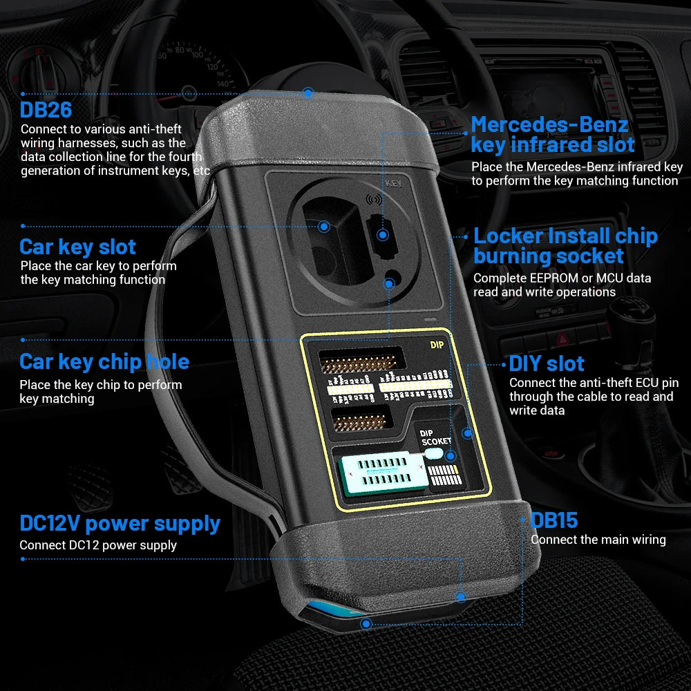 Auto Sleutel Programmeur – Autosleutel Programmeur – Sleutel Programmer – Chip Programmer – Voertuig Sleutel Tool – Multi-functie 4-in-1 – Compatibel Met LAUNCH X-431