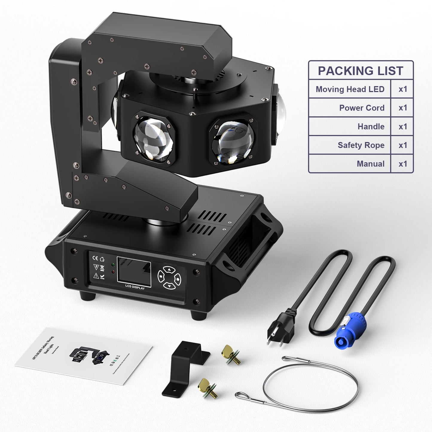 Movinghead verlichting – LED Moving Head – DJ Licht – Podiumverlichting – Disco Lamp – 240W RGBW LED – 360° Rotatie met DMX512