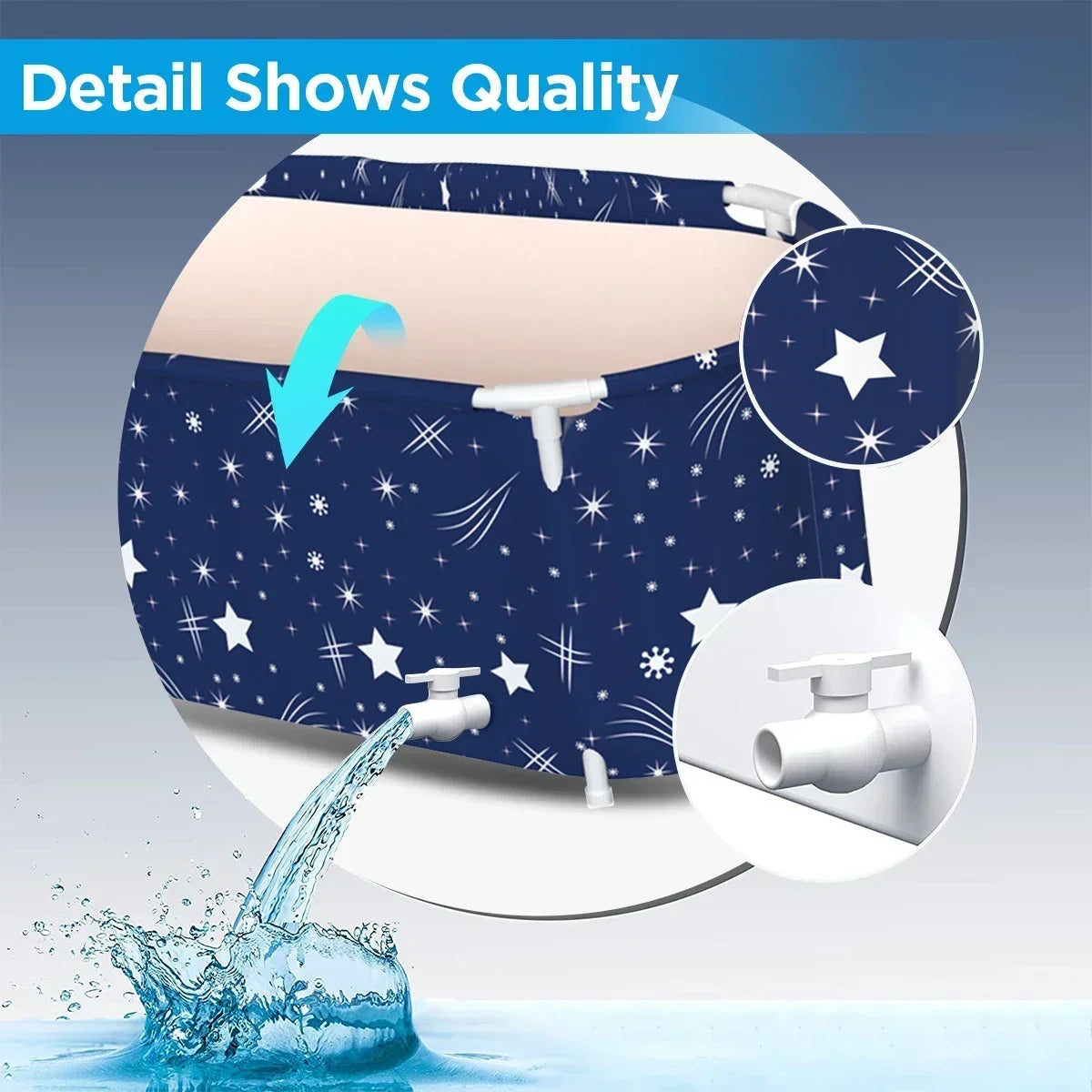 Badkuip - Jacuzzi - Bad Spa - Bath Bucket - Mobiele Badkuip - Dompelbad - voor Ijsbad - Kunststof - 120 cm - Blauw