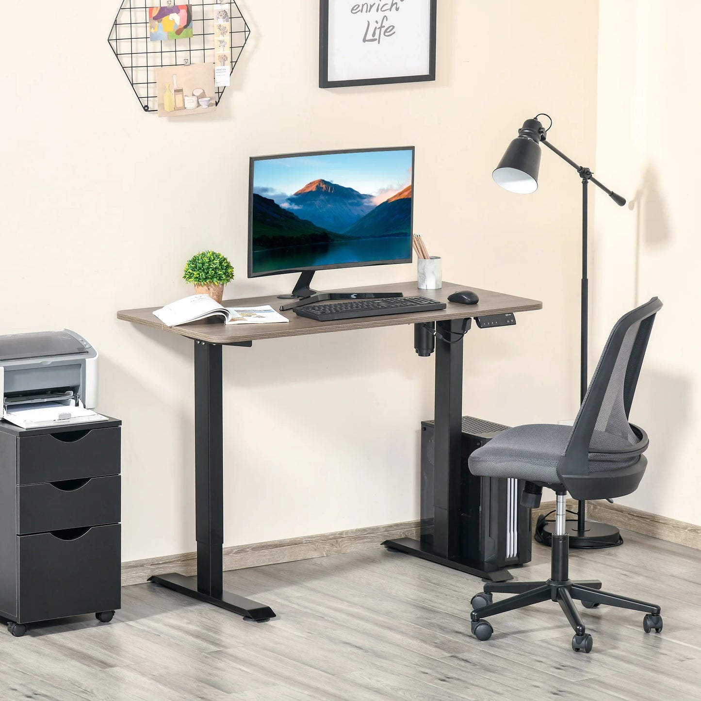 Bureaustoel Elektrisch Verstelbaar – Ergonomische Stoel – Office Chair – Verstelbare Gaming Stoel – Meshstoel – Elektrische Hoogteverstelling 72-116 cm – Geheugenfunctie Met 4 Instellingen - Zwar