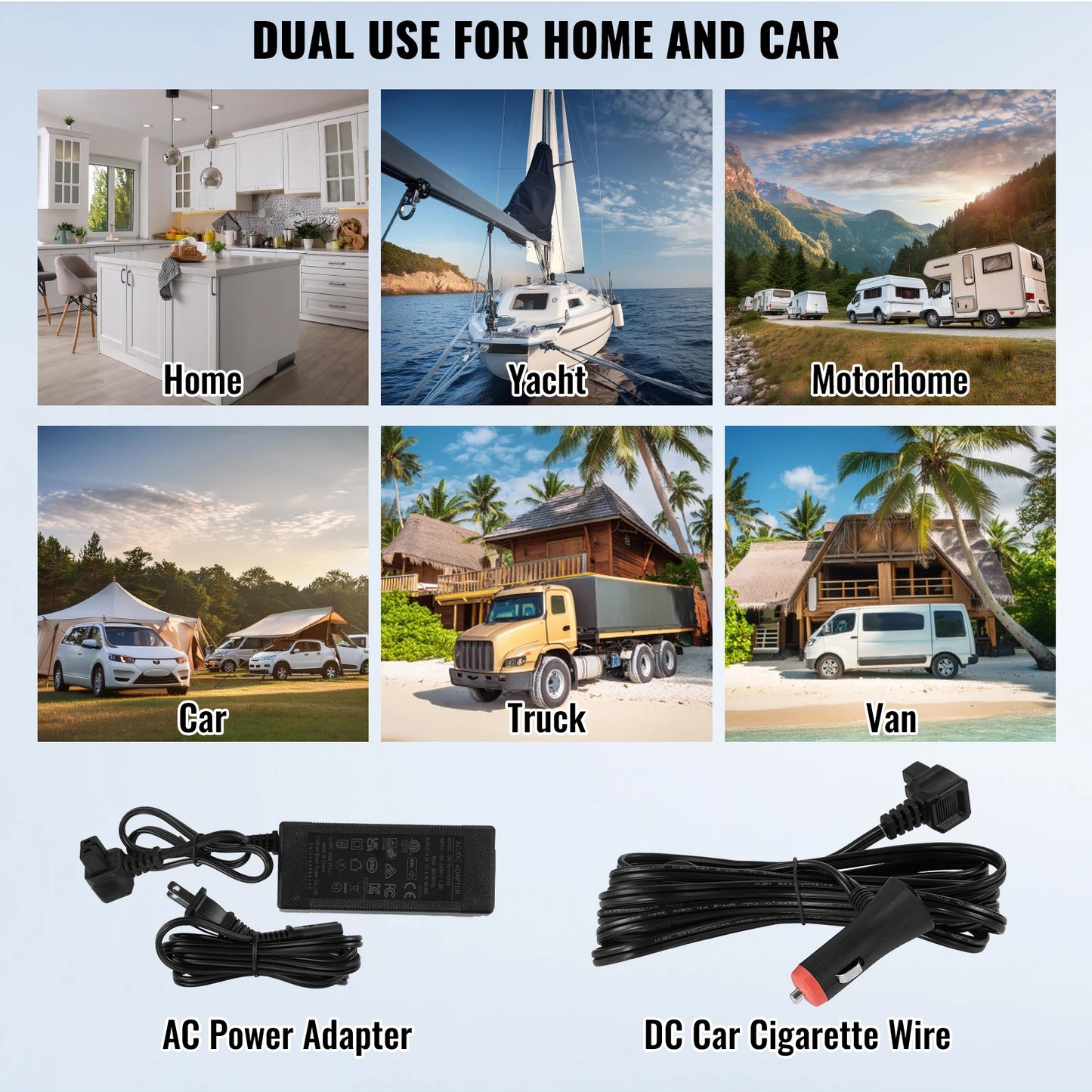 Auto Koelkast - Elektrische Koelbox - Koelbox - Mini Koelkast - 55L Capaciteit - 12/24V DC Compressor - Dual-Zone Mini Vriezer - Instelbaar Temperatuurbereik - Draagbare - voor Camping