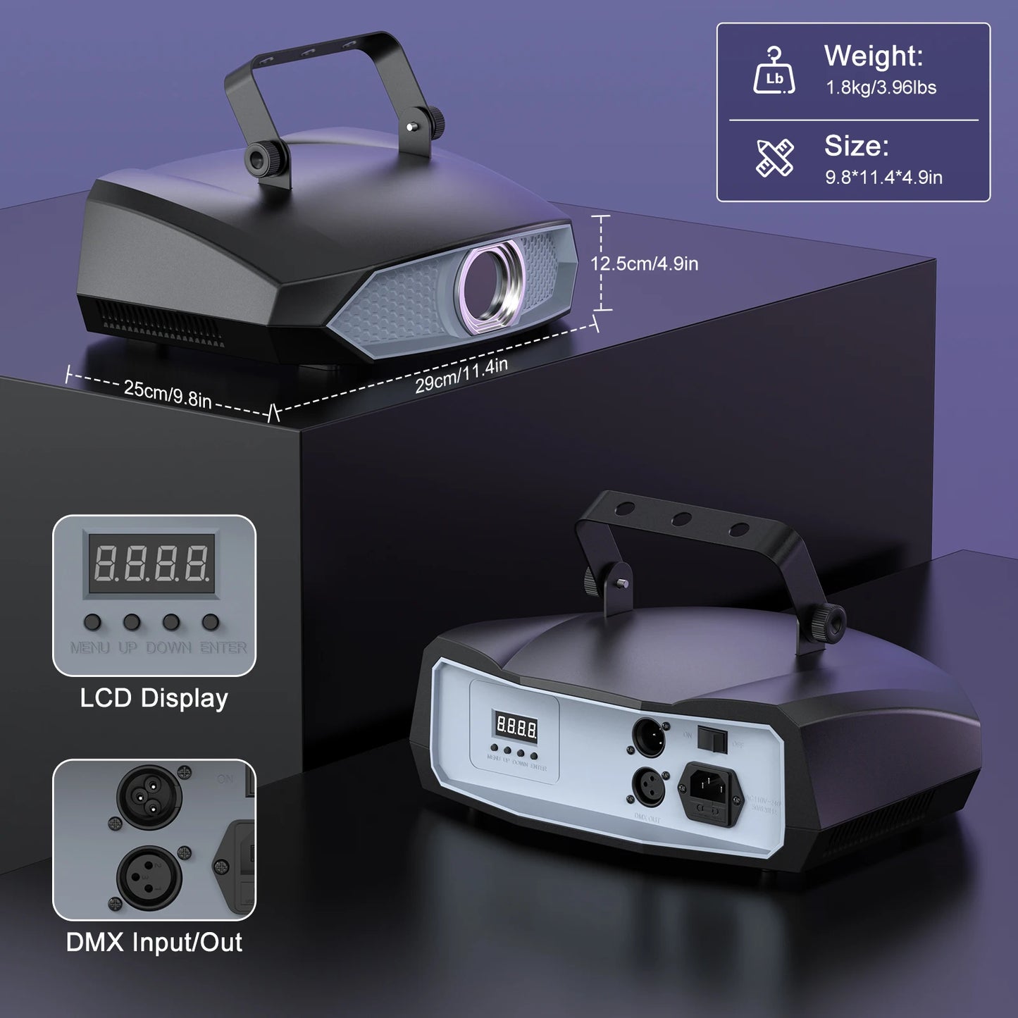3D Animatie Laser Projector – DJ Laser Licht – Stage Laser – Lichtshow Projector – RGB Laser – EU Plug – 100W Krachtige Lichtoutput – DMX512 en App Bediening