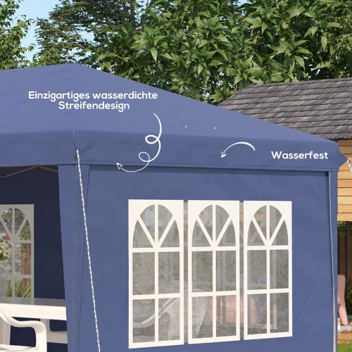 Partytent – Overkapping – Tent – Paviljoen – Luifel – 3 x 6 Meter – RVS Frame – UV-Bescherming - Blauw