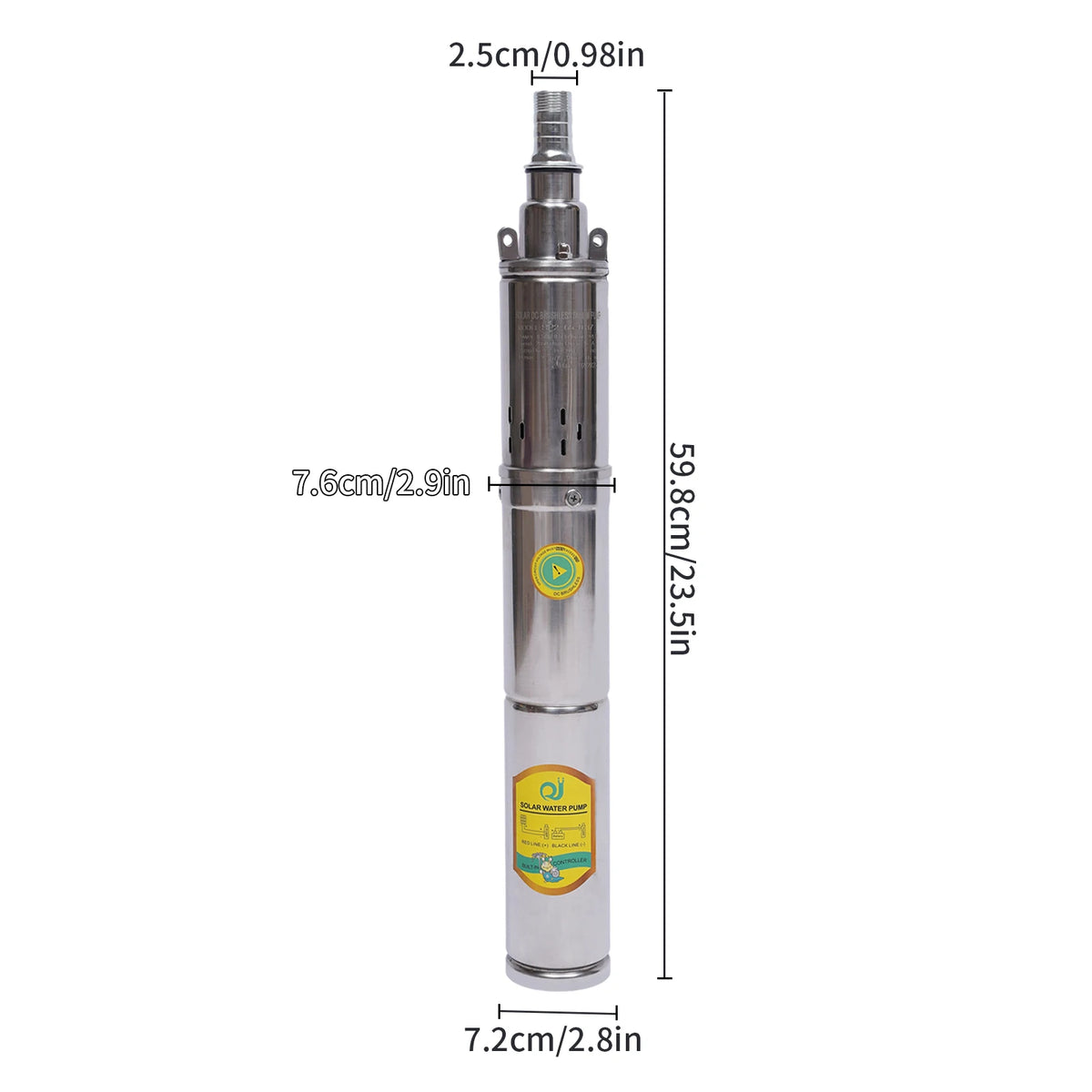 Zonne-energie Diepe Put Waterpomp - 24V - 370W - RVS - Dompelpomp voor Irrigatie - Landbouw & Watervoorziening - Farm Ranch Dompelpomp voor Diepe Putten - Zilver