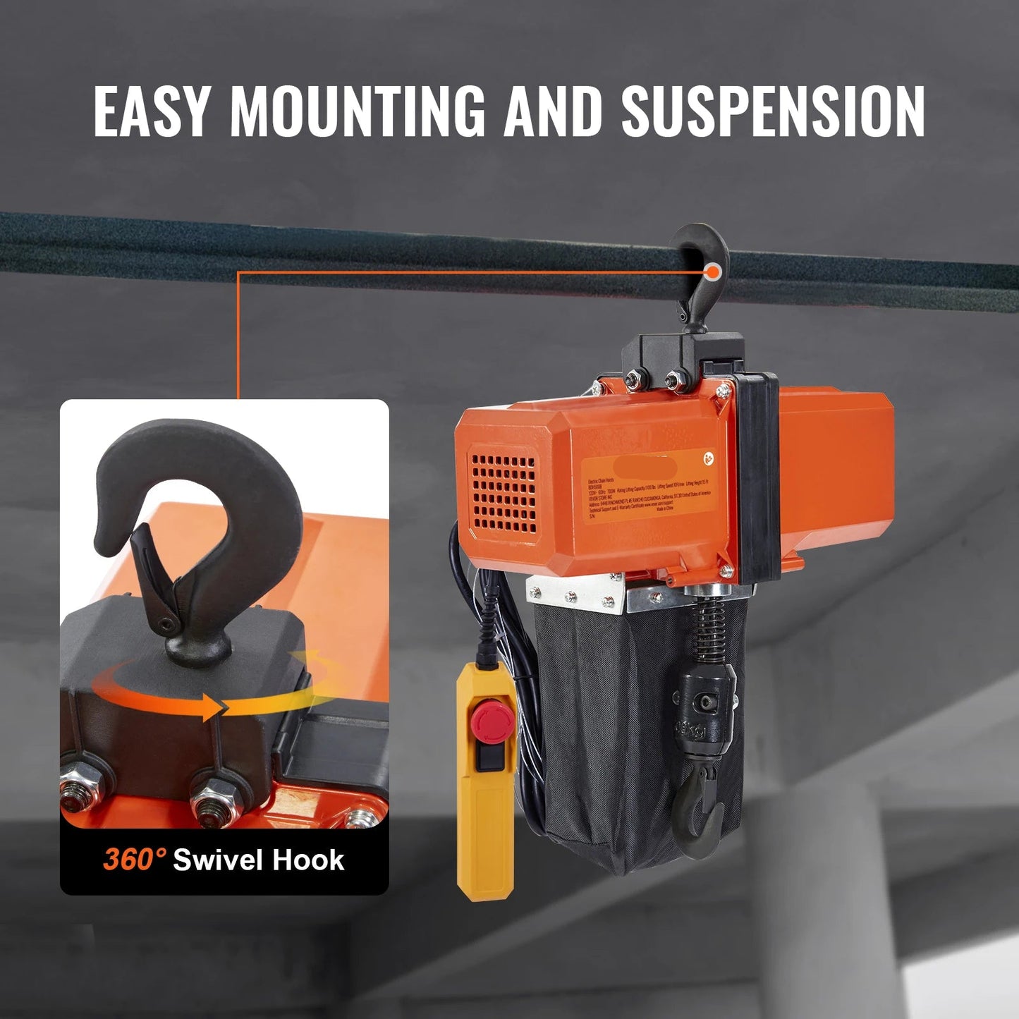 Elektrische Kettingtakel – Elektrische Takel – Kettingtakel – Heftakel – Hefcapaciteit 499 Kg – 580W Motor – 4,5 Meter Hefhoogte