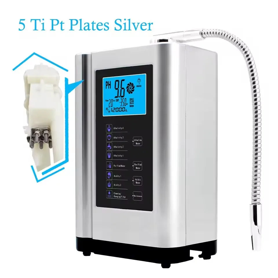 Waterionisator – Waterfilter – Waterzuiveraar – Alkalisch Water – Zuur Water – Titanium Platen – LCD-Scherm
