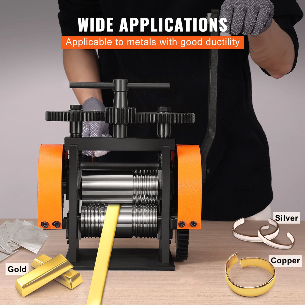 Sieraden Maken - Juwelen Maken - Sieraden Walserijmachine - 3 in 1 - 75mmW 0.03-6.5mmT - Walserij voor het Maken van Metalen Sieraden Plaat Vierkante Draad