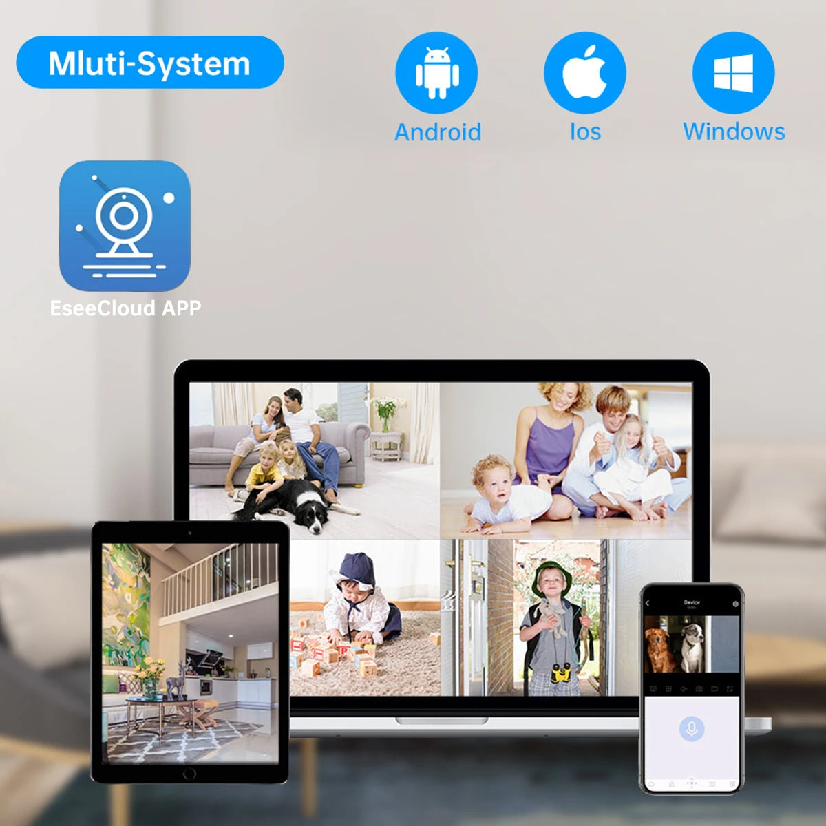 Beveiligingscamerasysteem - met 10 CH POE HD NVR - 3 Megapixels - 4 camera's - Tweerichtingsaudio - QUORE