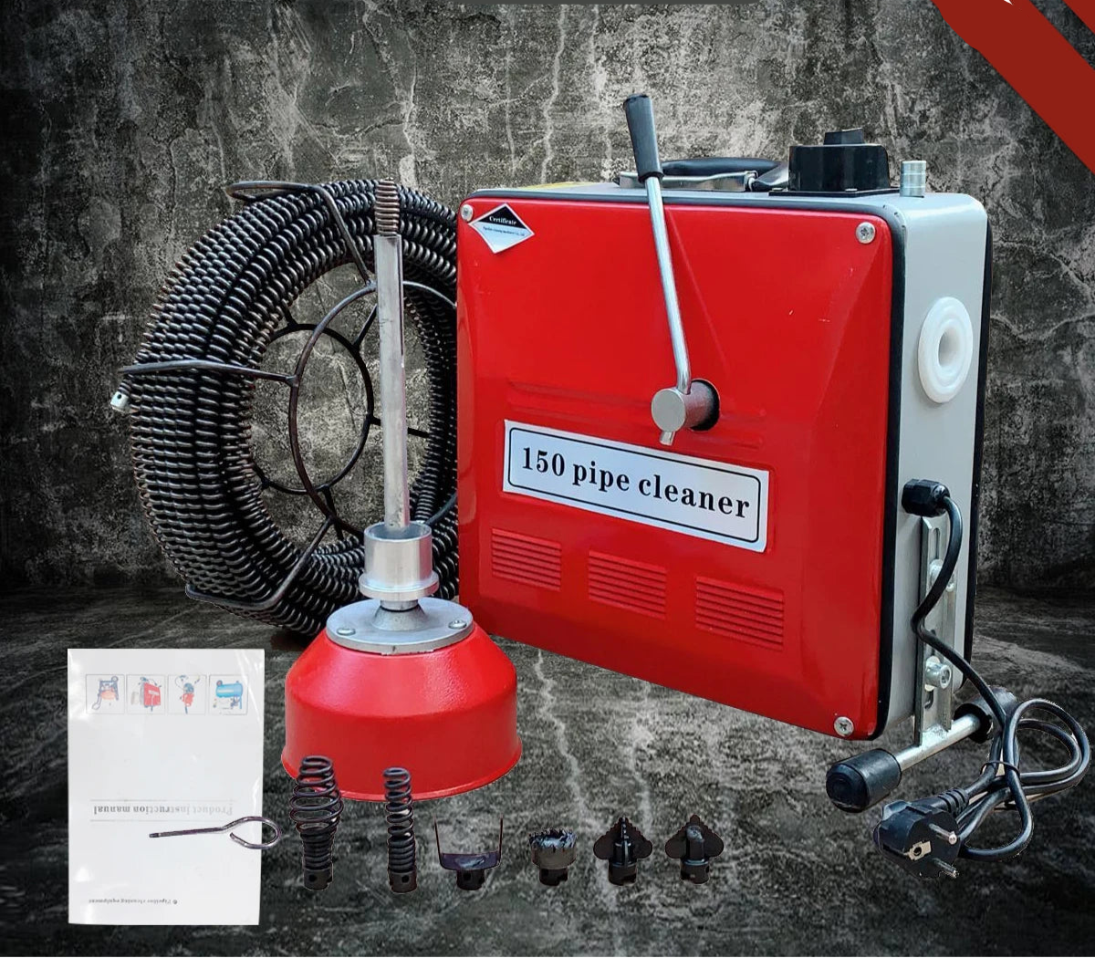 Buisreinigingsmachine – Ontstoppingsmachine – Afvoerreiniger – Pijpspiraal – 900W Motor – Voor Pijpen 20-110 Mm