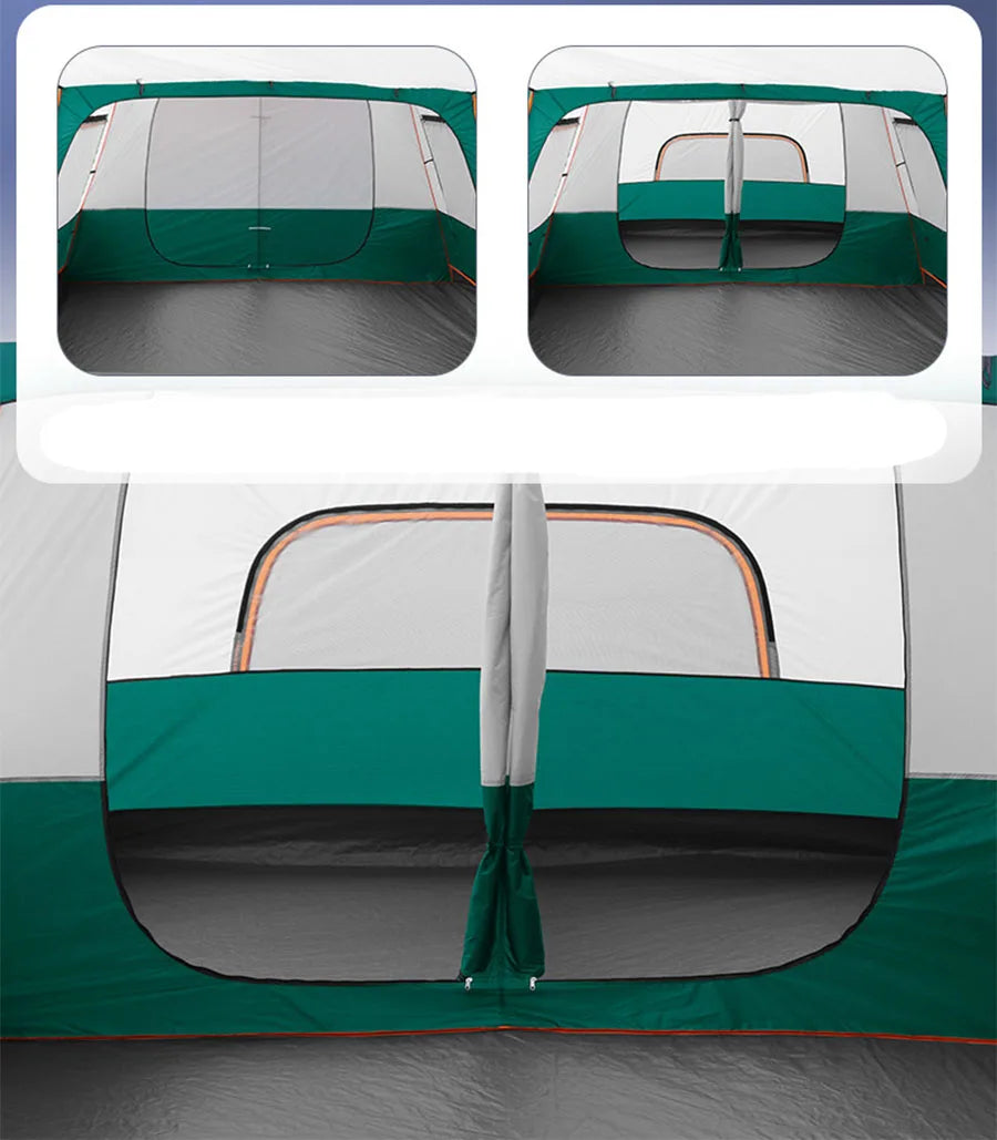 Tent – Kampeertent – Familie Tent – Groepstent – Waterdicht Polyester – Aluminium Frame – 8+ Personen - 430x305x200cm - Rustiekbruin