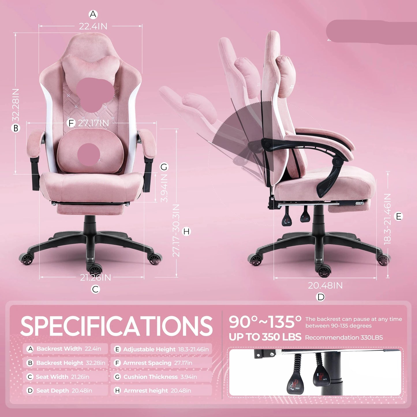 Bureaustoel – Office Chair – Werkstoel – Stoel Met Wieltjes – Ergonomische Bureauzetel – Verstelbare Rugleuning – Ademend Stofbekleding