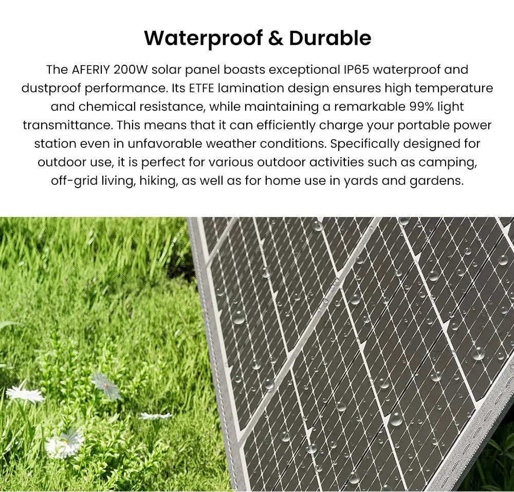 AFERIY AF-S200A1 200W Portable Foldable Solar Panel, 23% Energy Conversion Rate, Adjustable Kickstand, Lightweight, Foldable