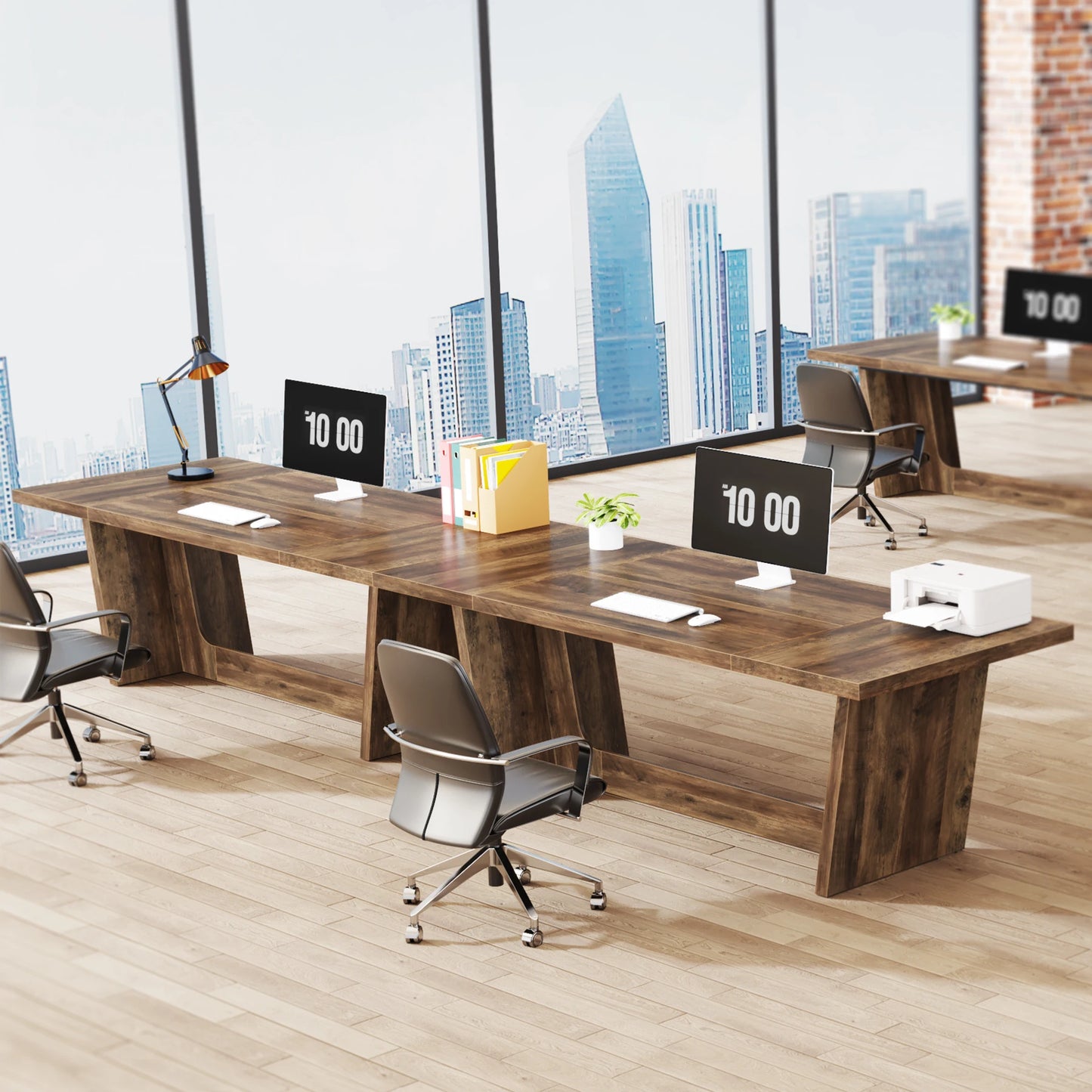 Bureautafel – Schrijftafel – Computerbureau – Werkplek – Houten Constructie – Groot Werkoppervlak – Robuust En Stevig - 180 x 80 x 75.9 cm - Bruin