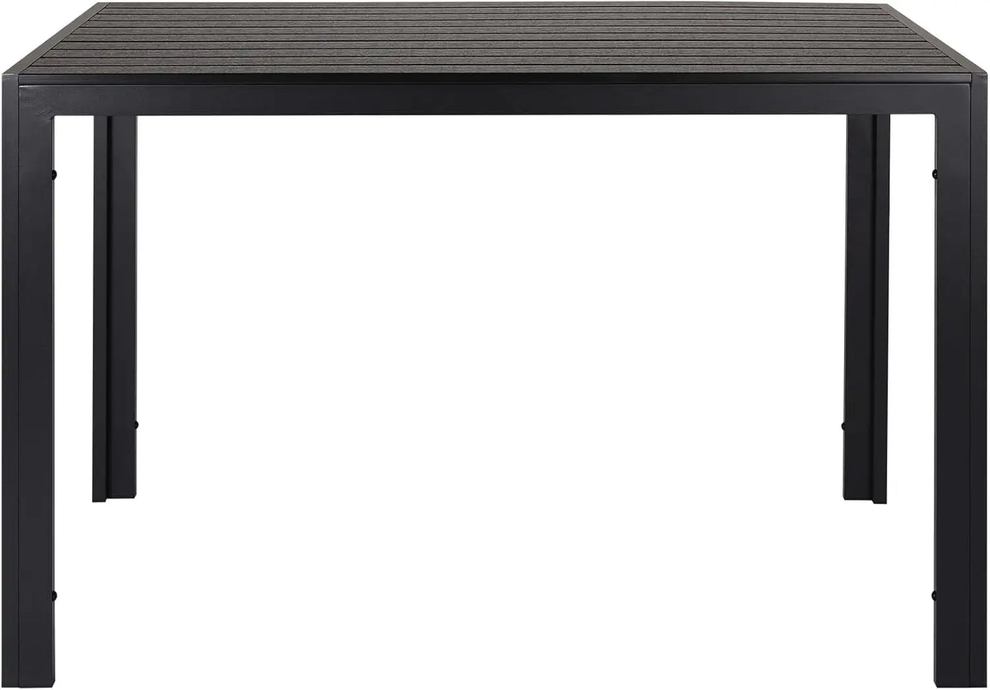 Tuintafel - Eettafel - Bistrotafel - Balkontafel - Terrastafel - met Hittebestendig - Weerbestendig - Antislip - Aluminium - Hout-kunststof - 110 x 70 x 73 cm - Bordbreedte 6,5 cm - Bruin