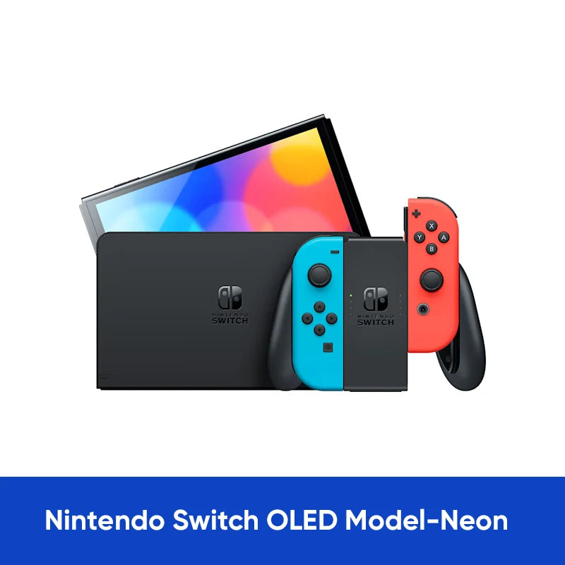 Nintendo Switch OLED Model 64GB 7.0" OLED Screen Portable Handheld Game Console HDMI 1.4 Supports Multiple Languages - QUORE