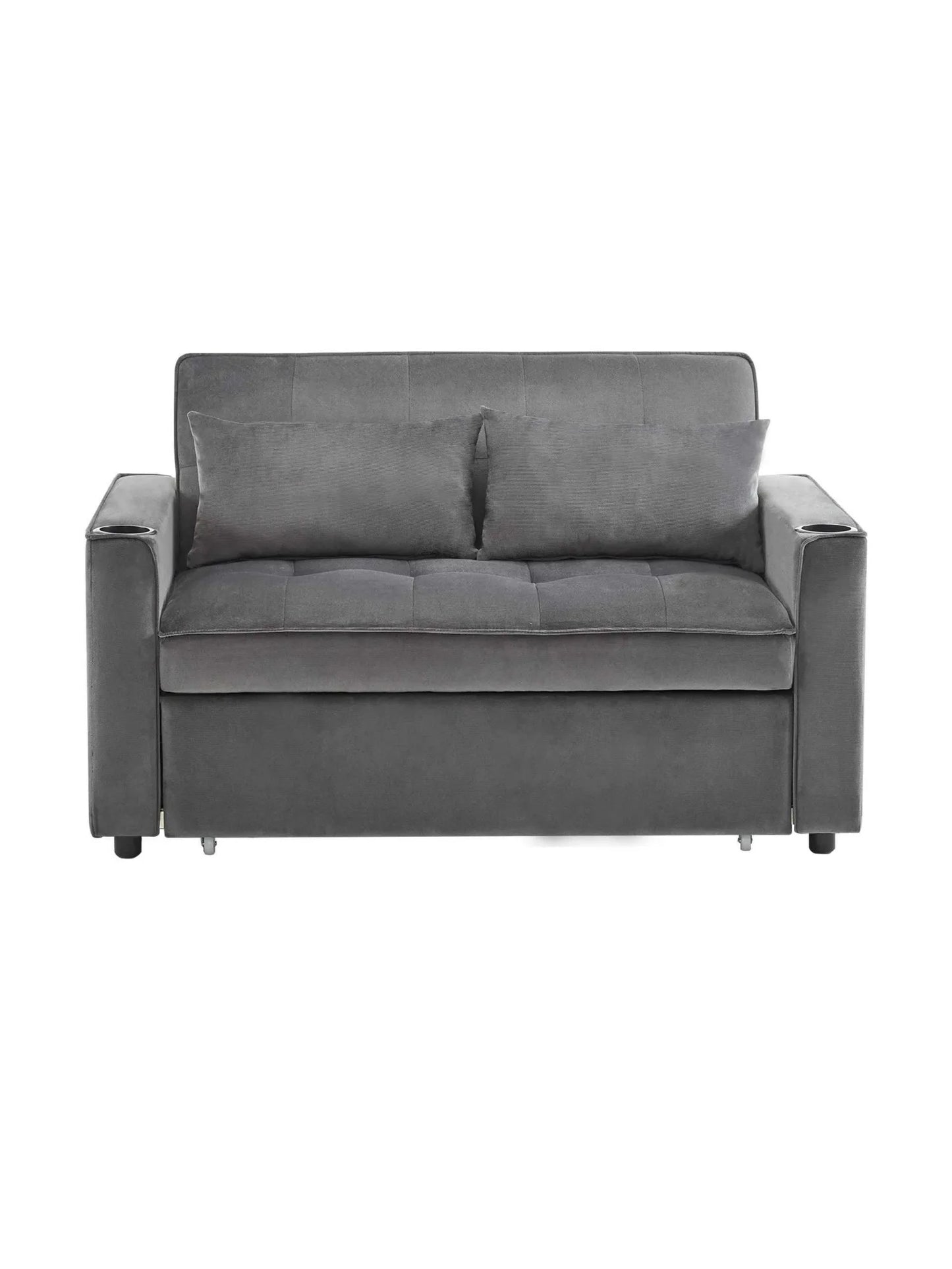3-In-1 Velvet Slaapbank – Bedbank – Relaxstoel – Slaapbank Met Opbergruimte – Verstelbare Rugleuning – Massief Houtframe – Zachte Kussens - QUORE