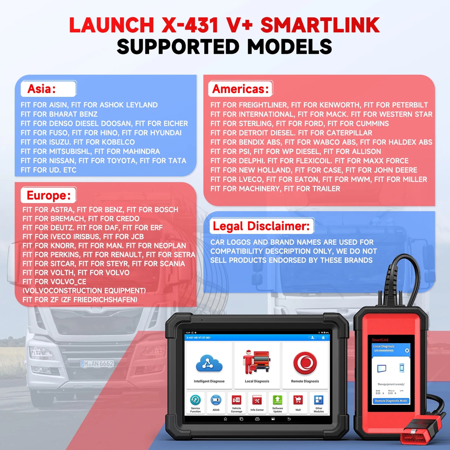Professionele Diagnosetool – Scanner – Diagnoseapparaat – Truck Scanner – Vrachtwagen Diagnosticator – 10,1 Inch Touchscreen – Bluetooth Connectiviteit