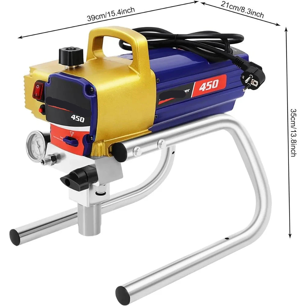 Airless Verfspuit - Verfspuitmachine - Verfspuiten Electrisch - 1500W - 2.5L/min - 22MPa - 220V - Verfspuit - voor Muren - Meubels - en Plafonds