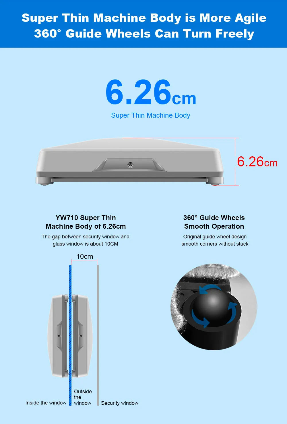 Raamrobot – Automatische Ramenreiniger – Slimme Schoonmaakrobot – Glasreiniger – 2500 Pa Zuigkracht – Bluetooth Bediening