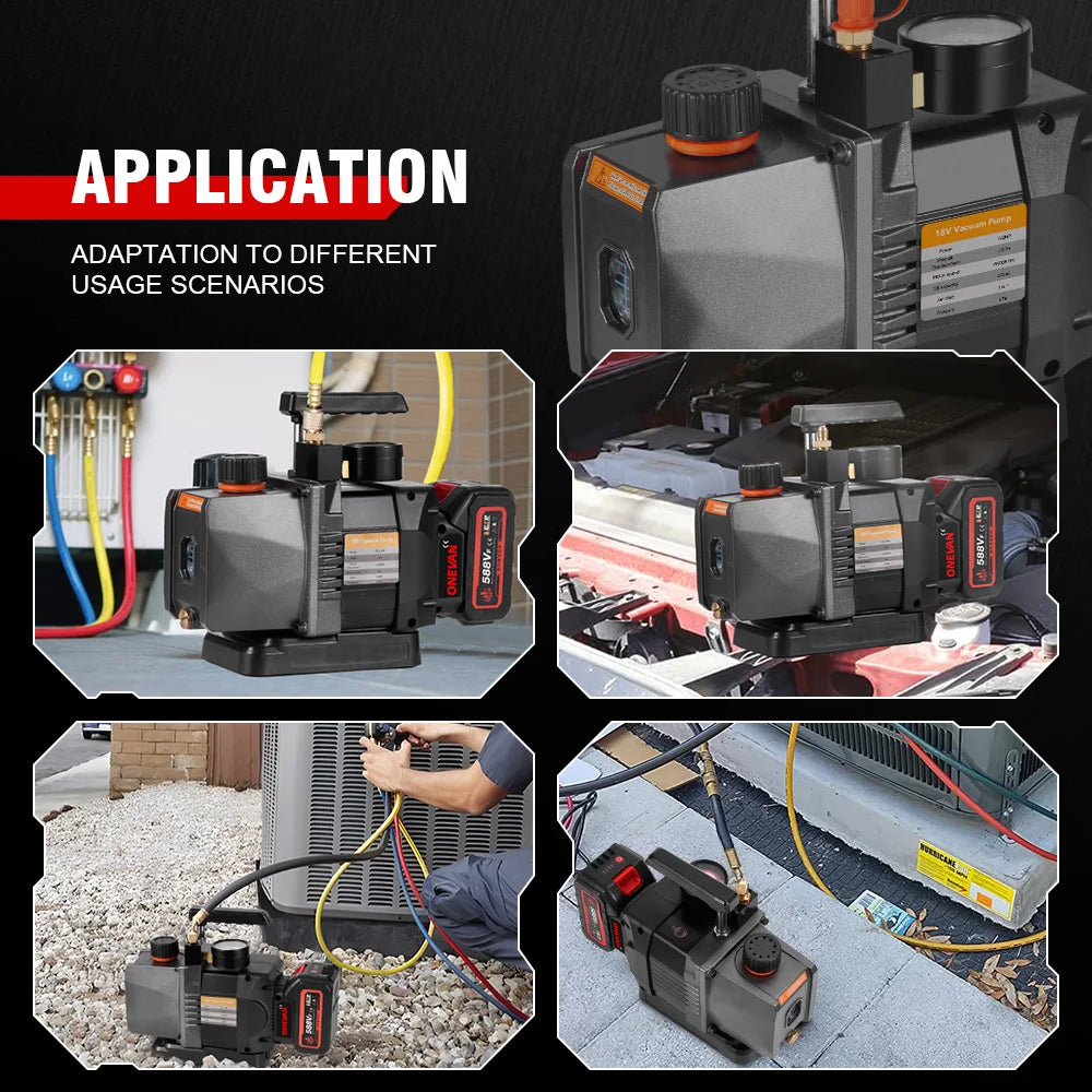 Vacuümpomp – Compressorpomp – Koelvacuümpomp – Airconditioningpomp – Benzinevacuümpomp – Brushless Motor – Compact & Draadloos – 7 CFM 5 Pa – Zonder Accu