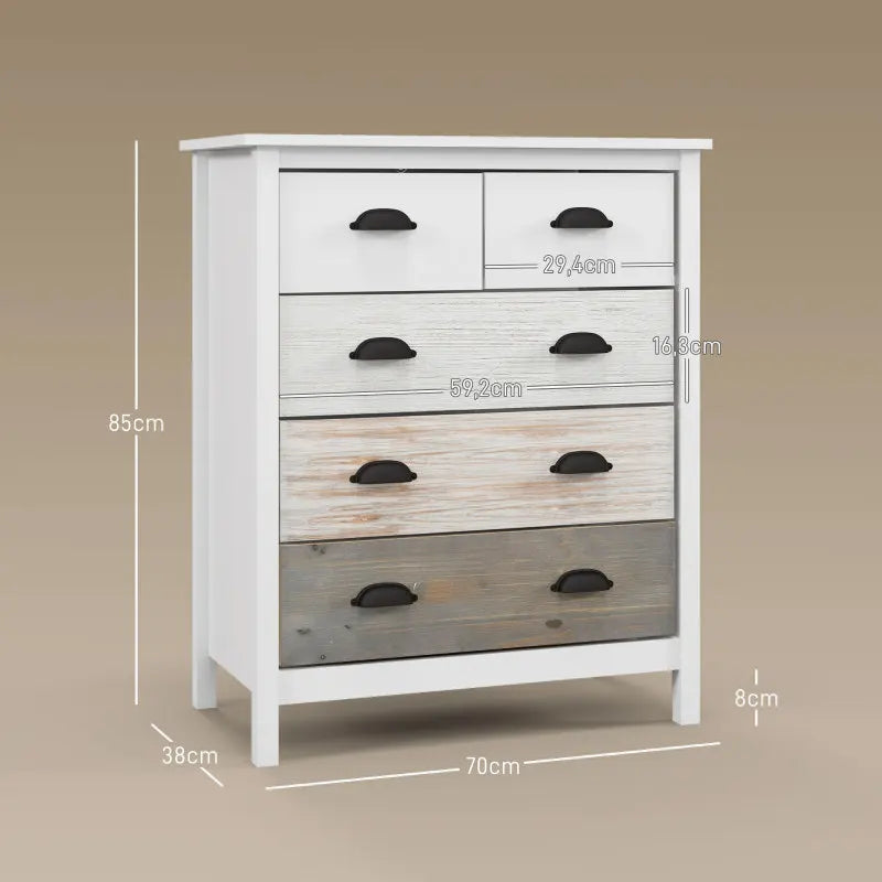 Kast - Dressoir - Opbergkast - Opbergkasten - Organizer - Woonkamerkast - 70 cm x 38 cm x 85 cm - Wit