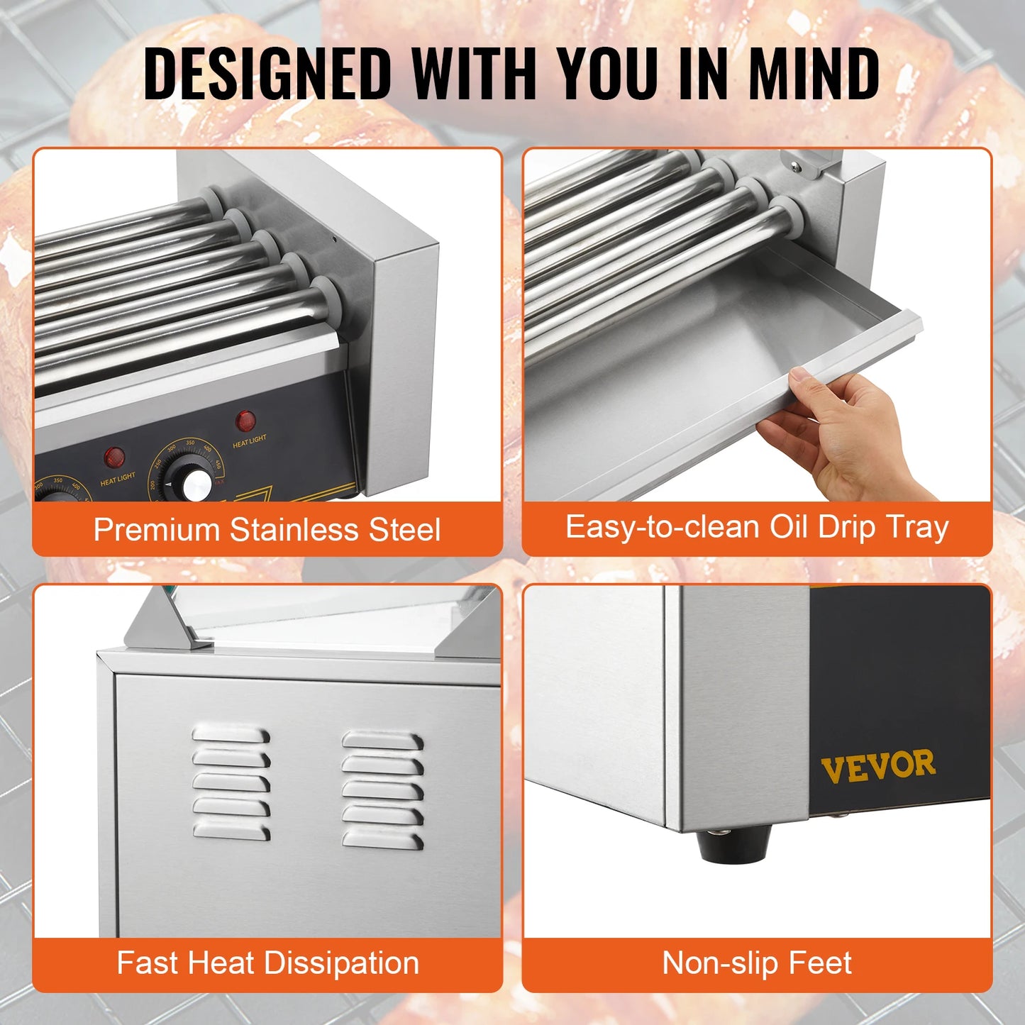 Hotdog Machine – Hotdog Maker – Hotdog Bereider – Snackmachine – 30 Hotdogs Tegelijk – 2200W Vermogen – RVS Materiaal