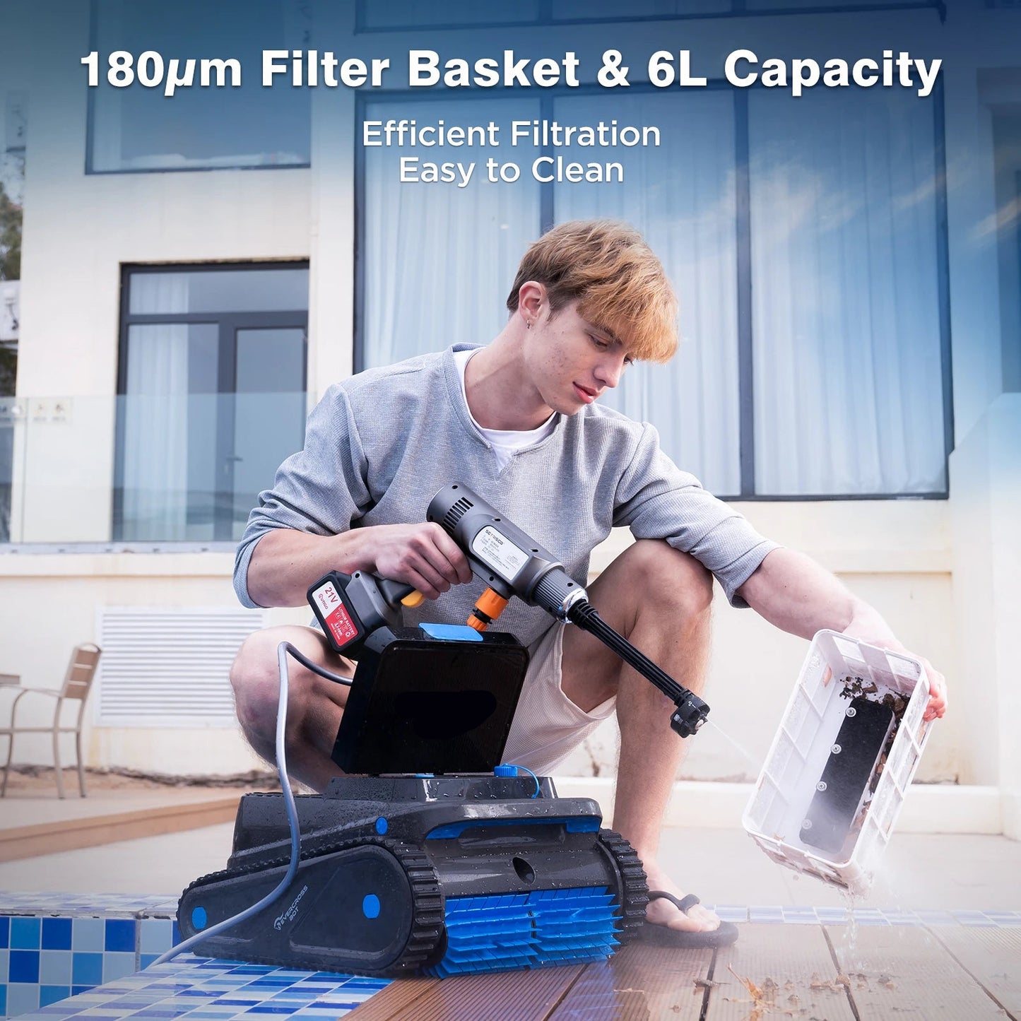 Robotstofzuiger – Zwembadrobot – Zwembadreiniger – Automatische Pool Cleaner – 110W Vermogen – 120 Minuten Batterijduur