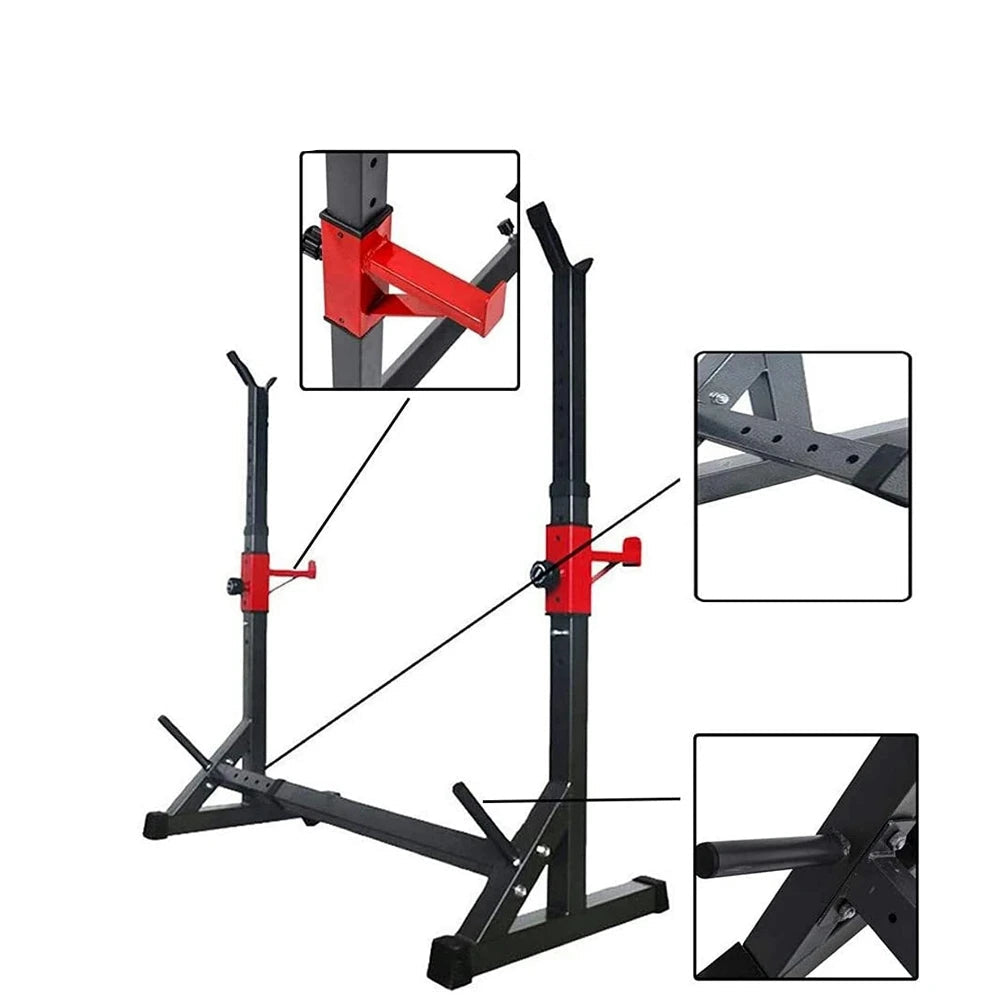 Power Rack - Haltersteunen - Squat Rek - Verstelbaar Squat Rack & Haltersteun - Multifunctioneel Krachtstation - Zwart - QUORE