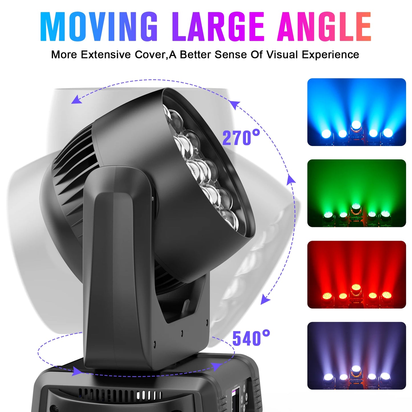 Discolamp – Discobal – Feestverlichting – DJ Licht – Podiumverlichting – 300W RGBW LED – Instelbare Focus en Beweegbare Kop